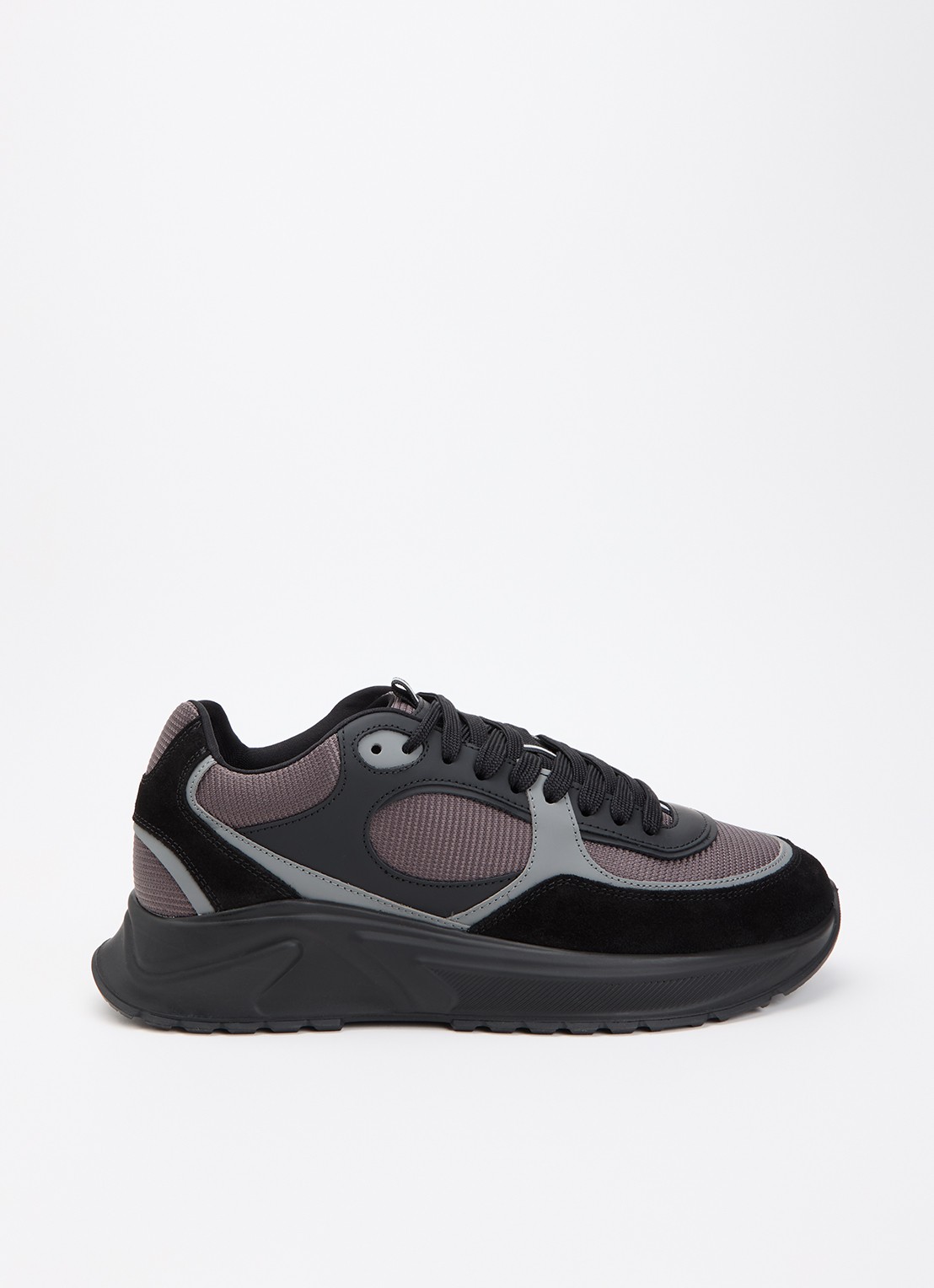 Cleens Onesixty sneaker met suède details - voorkant 4 zwart