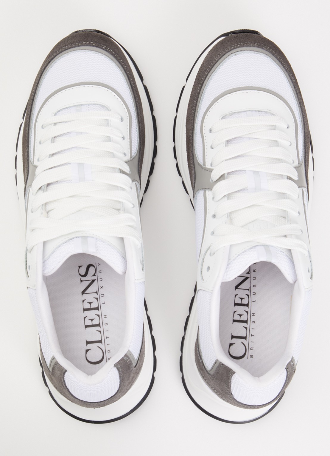 Cleens Onesixty sneaker met suède details - detail 3 grijs