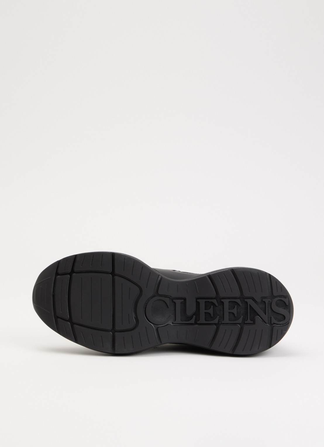 Cleens Podium sneaker van leer met details van mesh - detail 3 zwart