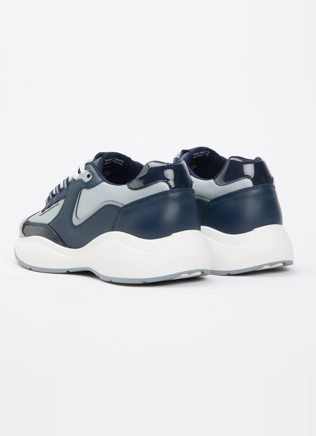 Cleens Podium sneaker van mesh met details van leer - achterkant 5 indigo