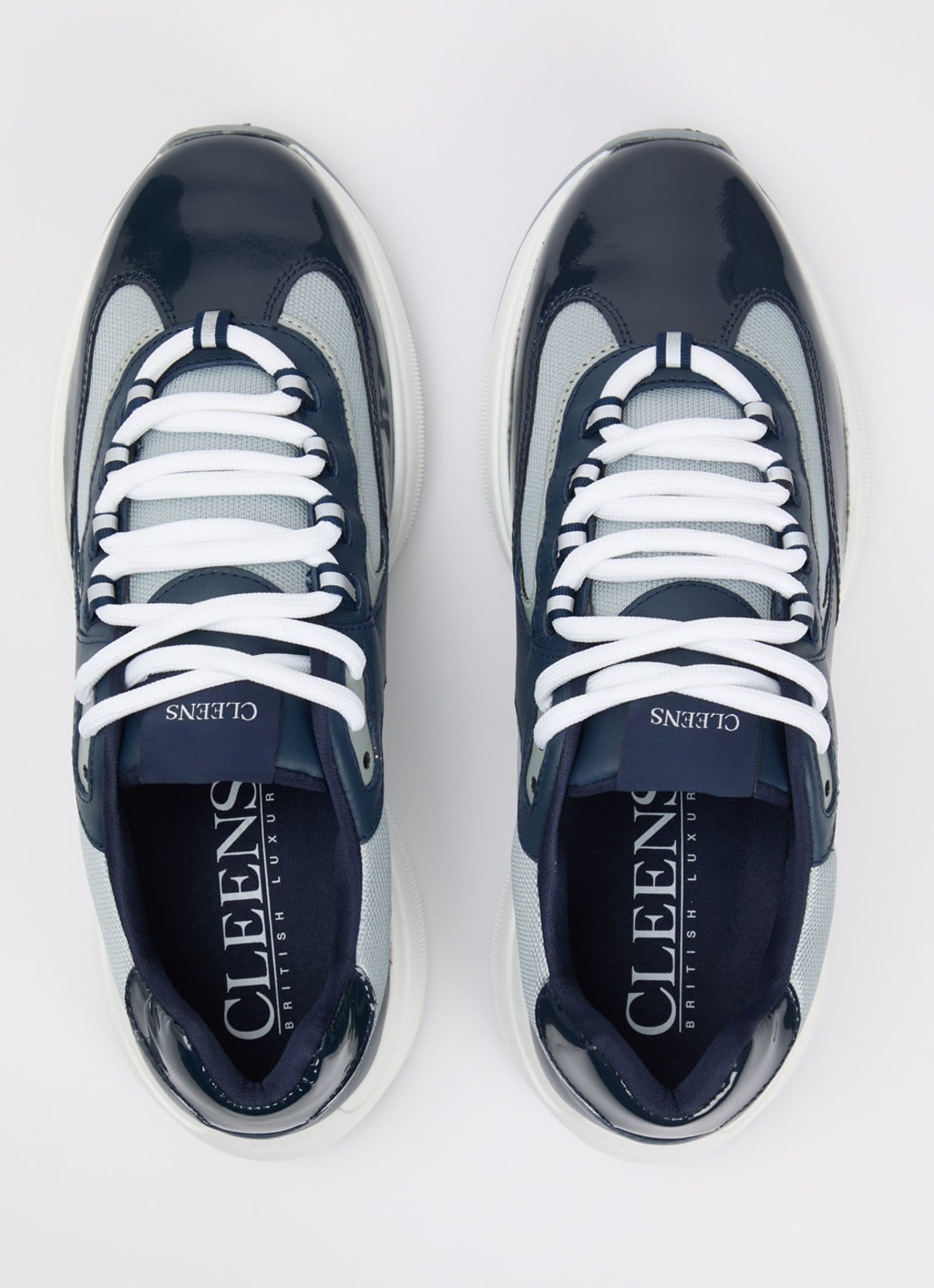 Cleens Podium sneaker van mesh met details van leer - detail 2 indigo