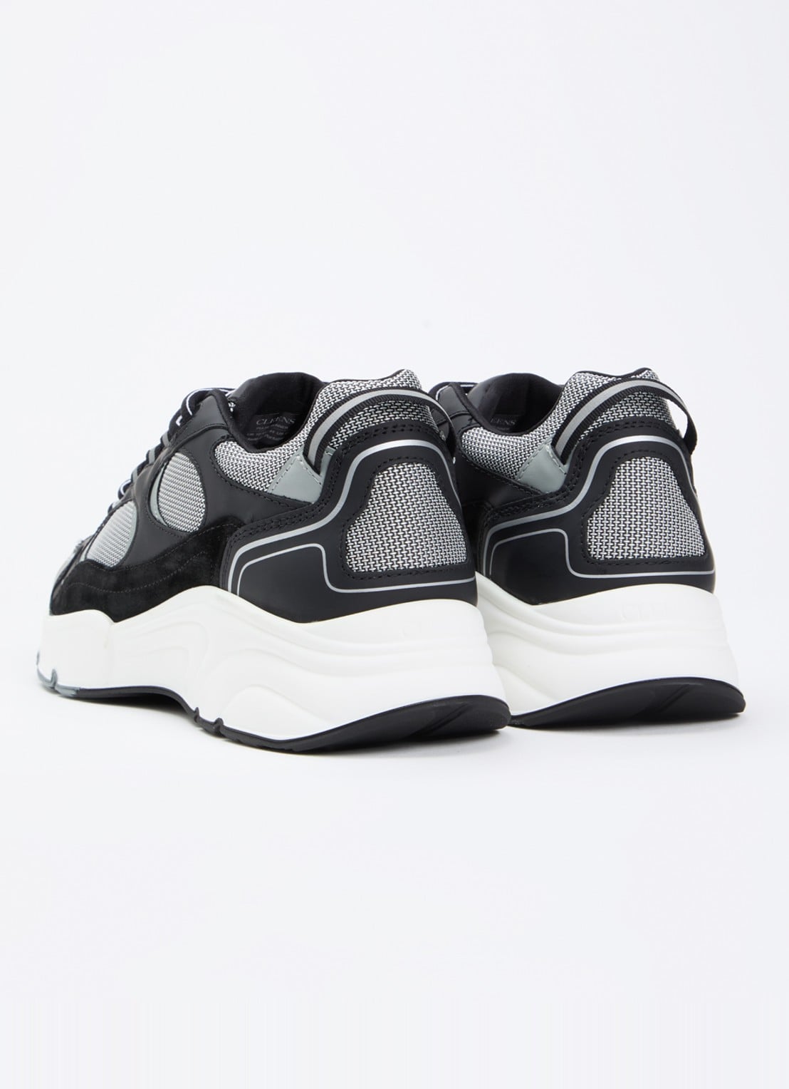 Cleens Pulse Runner sneaker met leren details - achterkant 5 antraciet