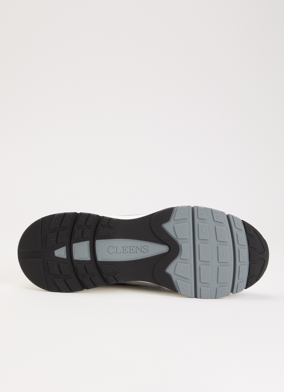 Cleens Pulse Runner sneaker van mesh met leren details - detail 4 grijs