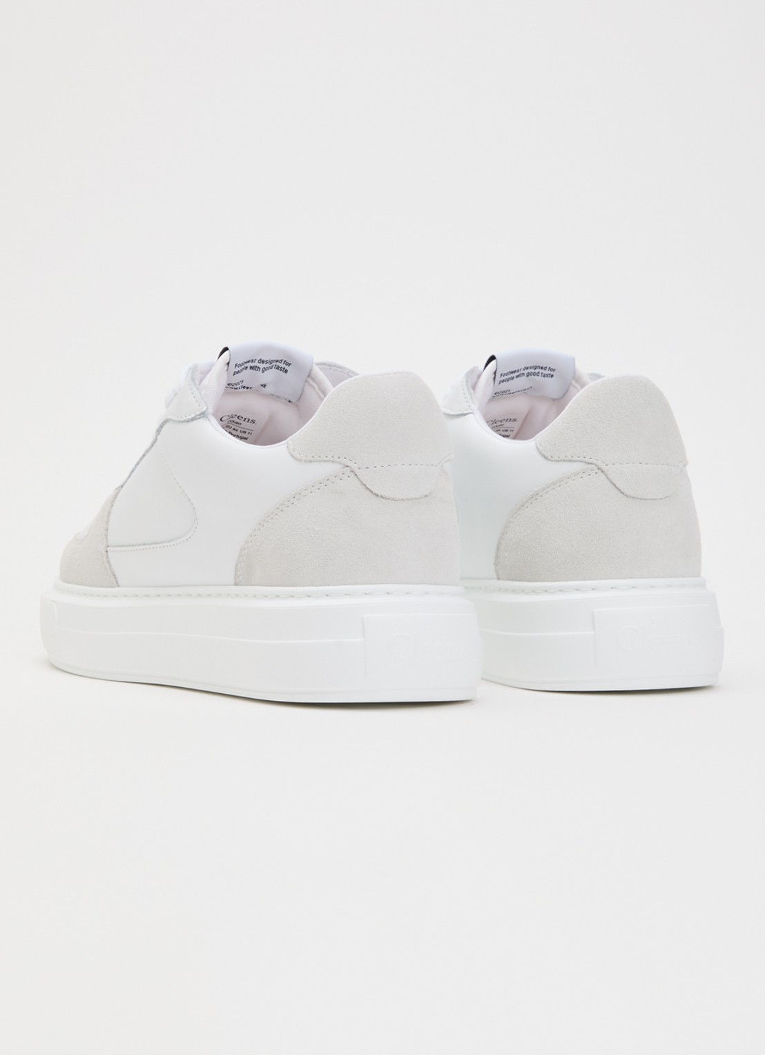 Cleens Sneaker van leer met suède details - achterkant wit