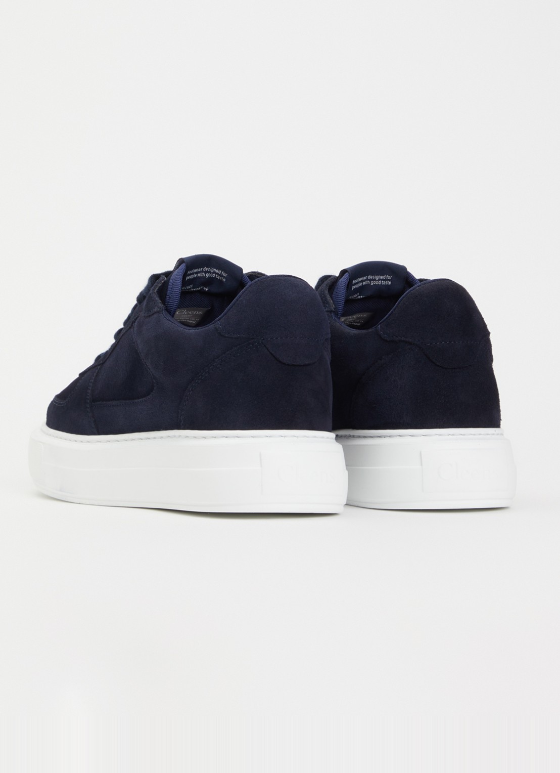 Cleens Sneaker van suède - achterkant 5 donkerblauw