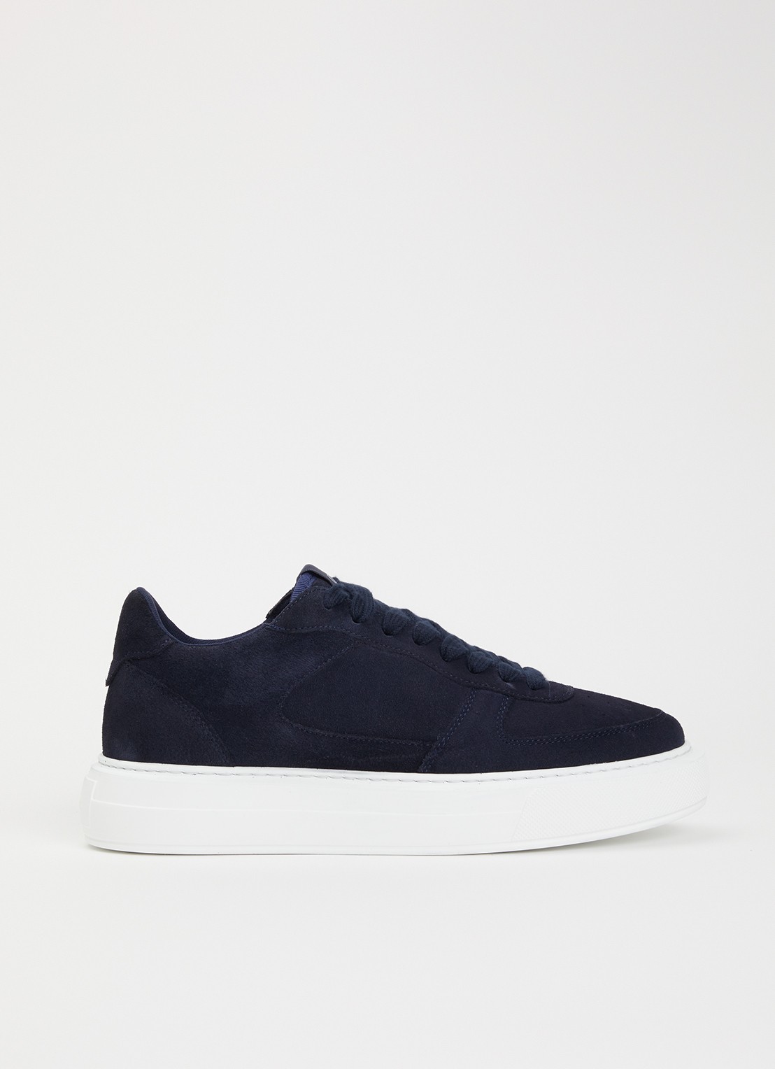 Cleens Sneaker van suède - voorkant donkerblauw