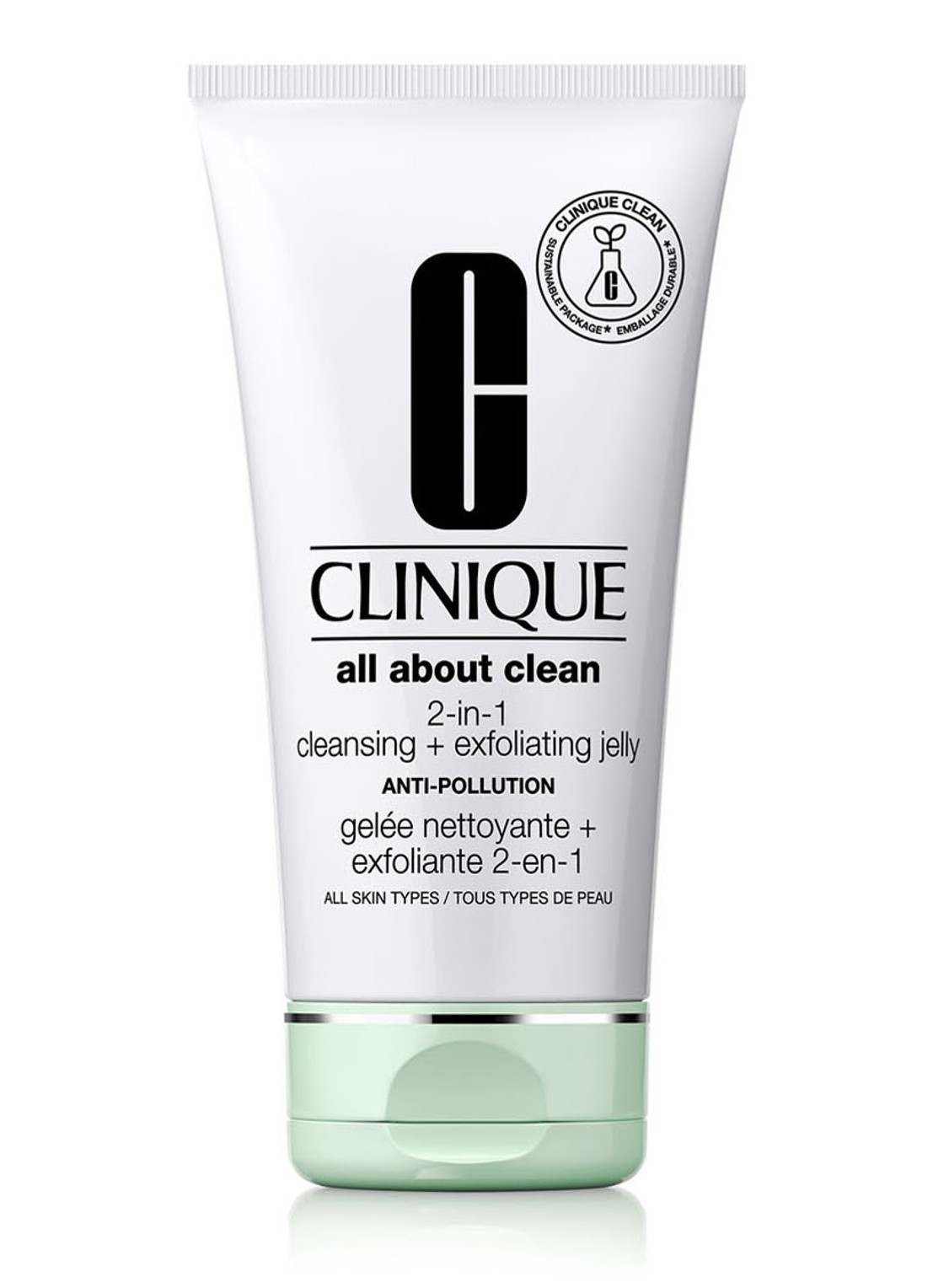 Clinique All About Clean 2-in-1 Cleanser + Exfoliating Jelly - gezichtsreiniger - voorkant 4 undefined