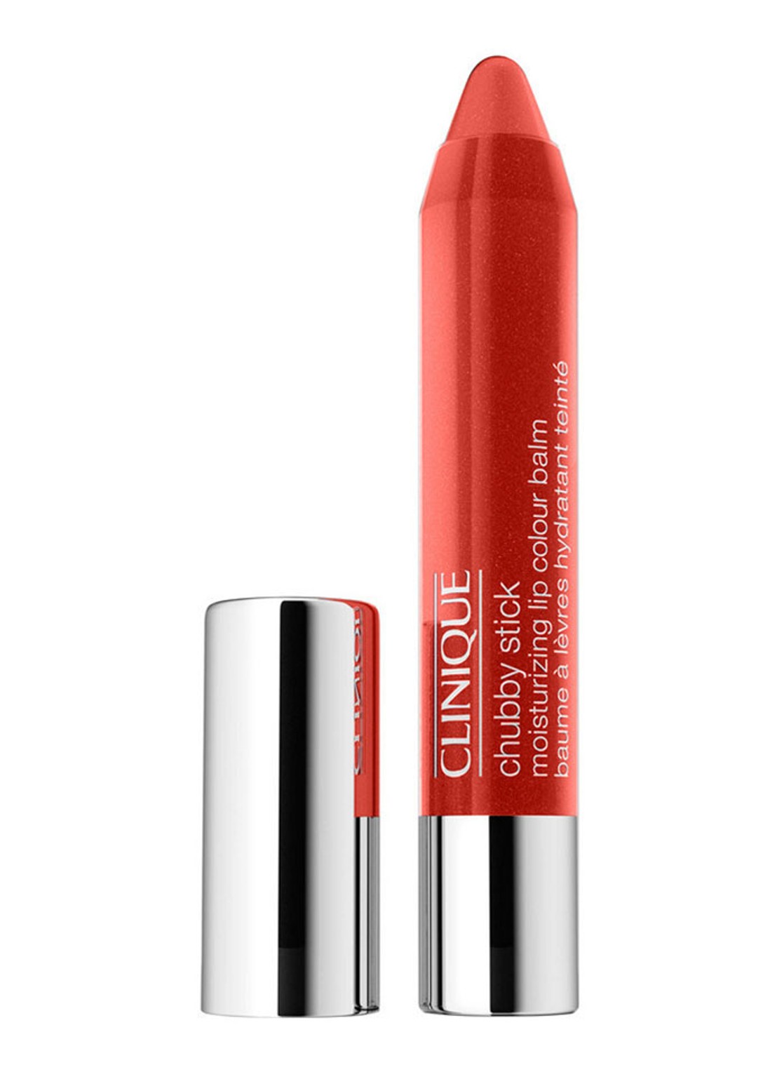 Clinique Chubby Stick Moisturizing Lip Colour Balm - getinte lipbalsem - voorkant mega melon