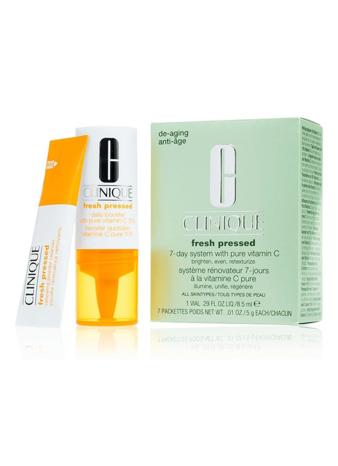 Clinique Fresh Pressed Daily Booster 7 Day Kit - serum & facewash - voorkant 4 undefined