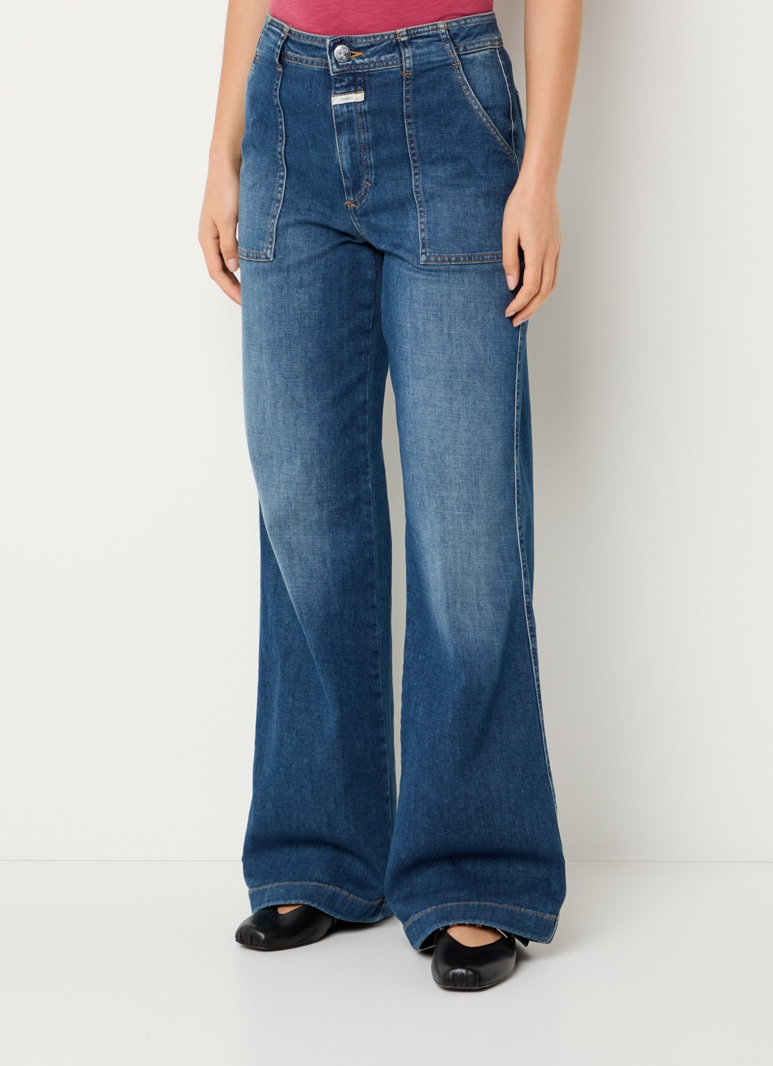 CLOSED Aria high waist wide leg jeans met steekzakken - detail 4 indigo