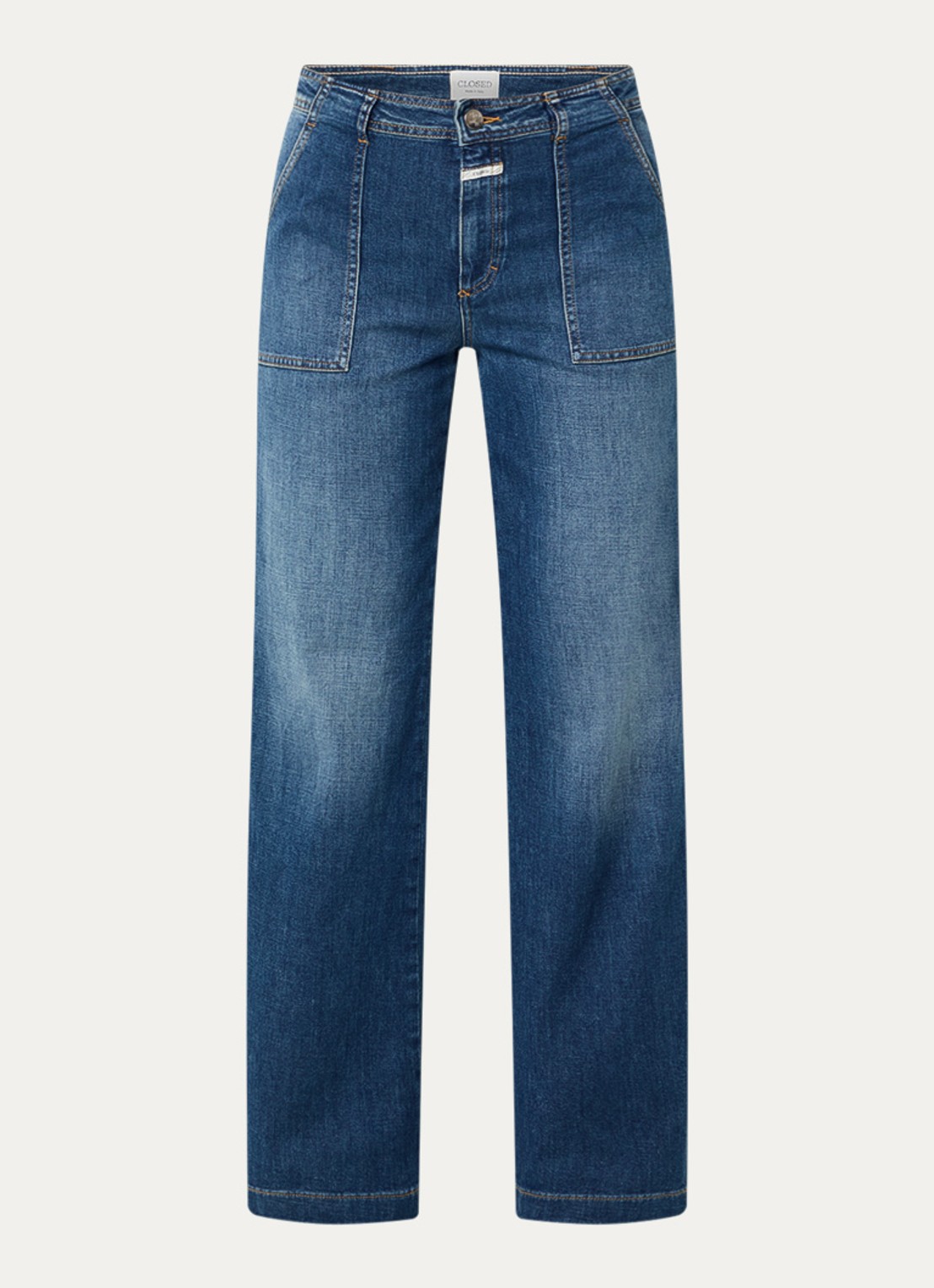 CLOSED Aria high waist wide leg jeans met steekzakken - voorkant indigo