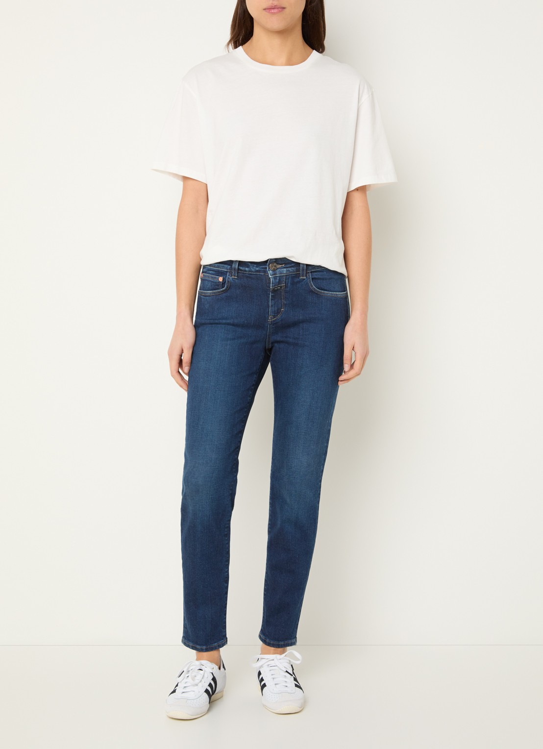 CLOSED Baker high waist slim fit jeans met donkere wassing - voorkant 4 indigo