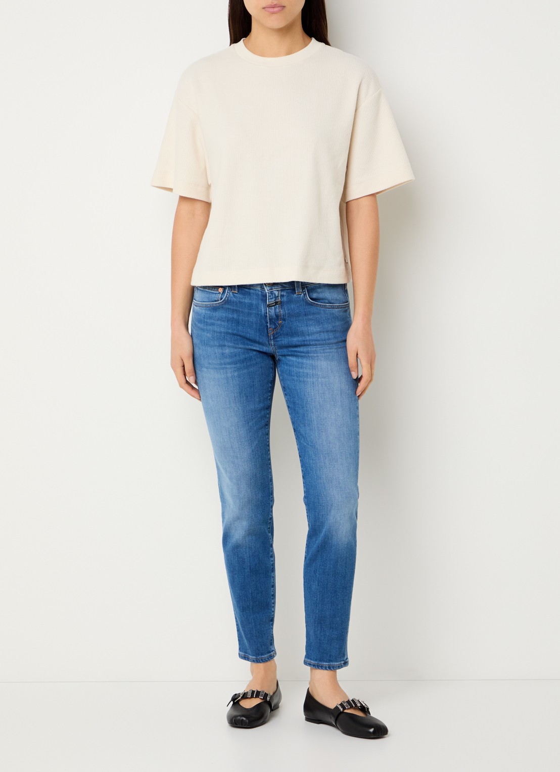 CLOSED Baker high waist slim fit jeans van  katoen - voorkant 3 indigo