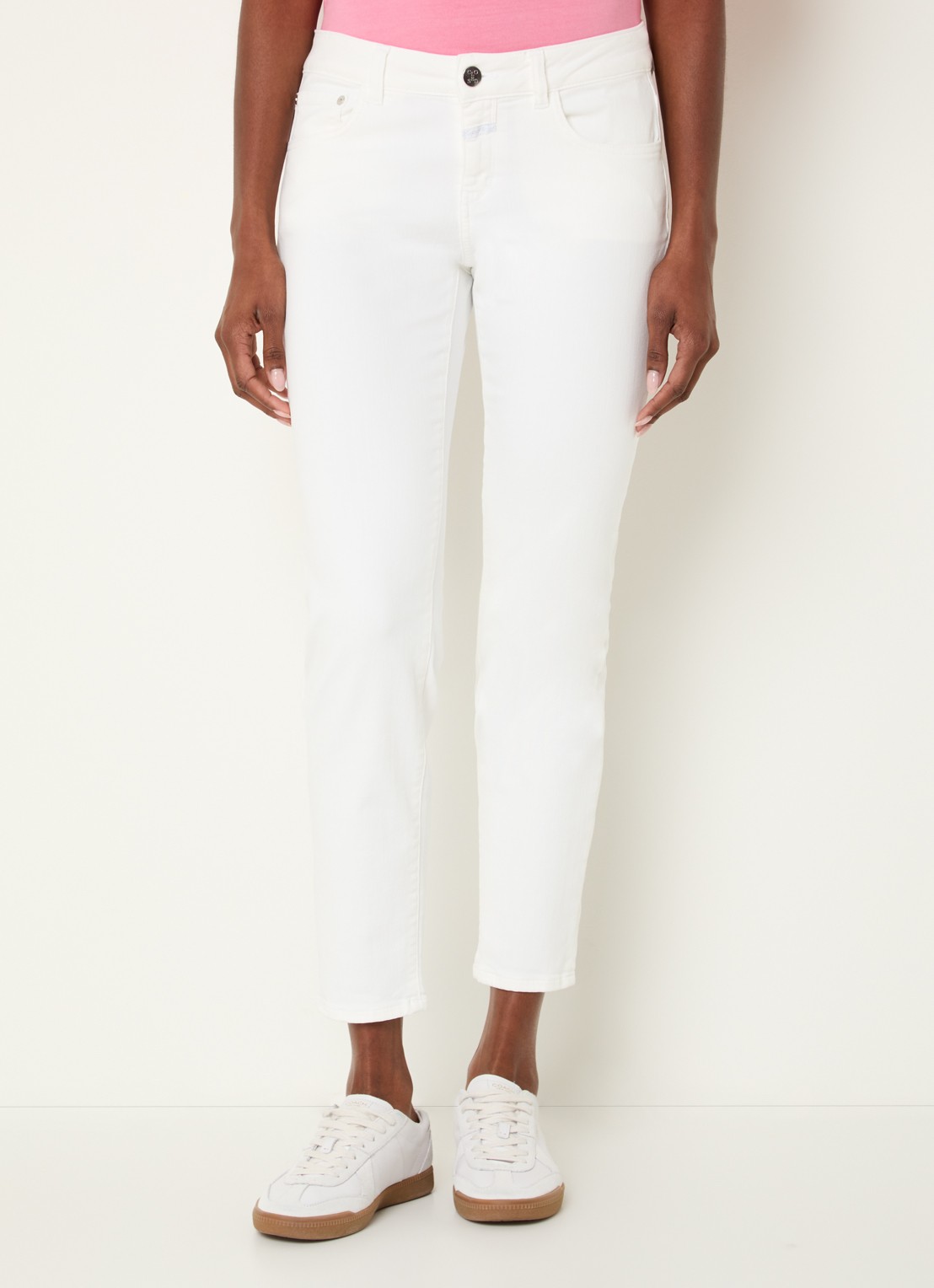 CLOSED Baker low waist slim fit cropped jeans met steekzakken - detail 4 wit
