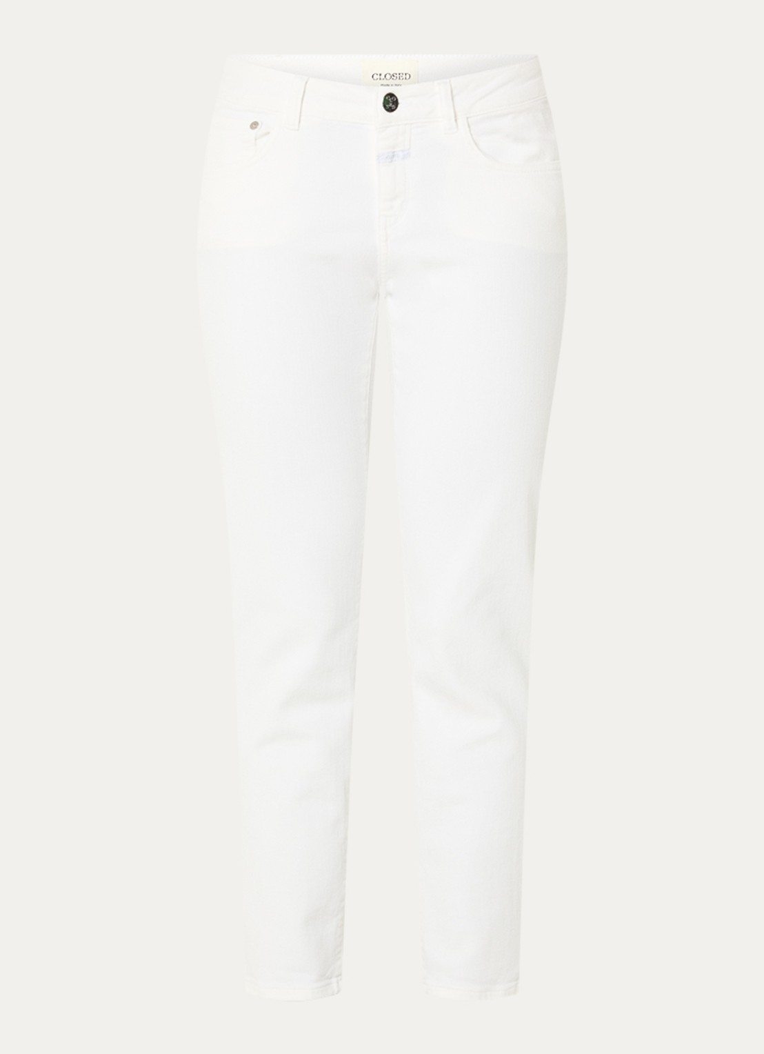 CLOSED Baker low waist slim fit cropped jeans met steekzakken - voorkant 2 wit