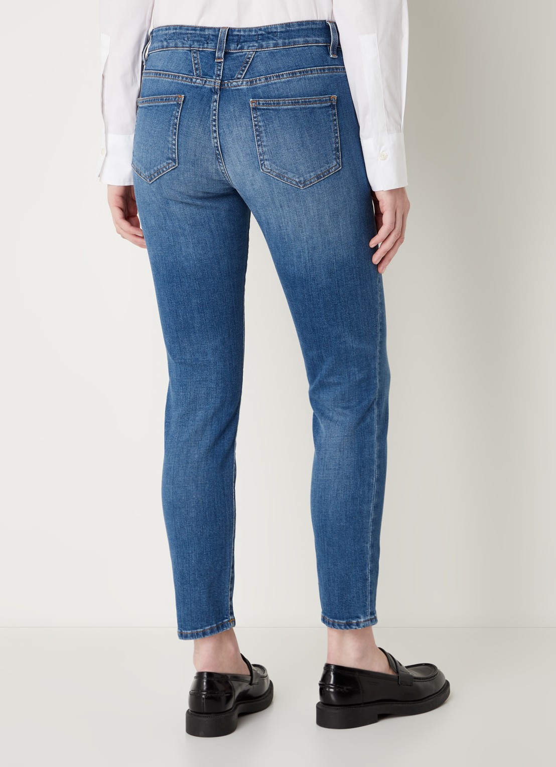 CLOSED Baker low waist slim fit cropped jeans van  katoen - achterkant indigo