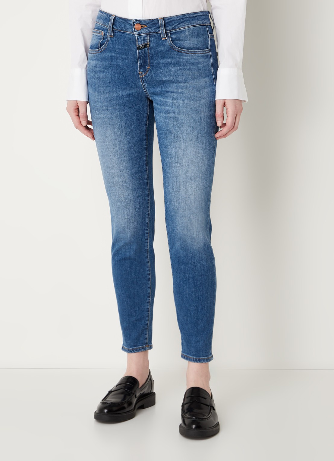 CLOSED Baker low waist slim fit cropped jeans van  katoen - detail 2 indigo