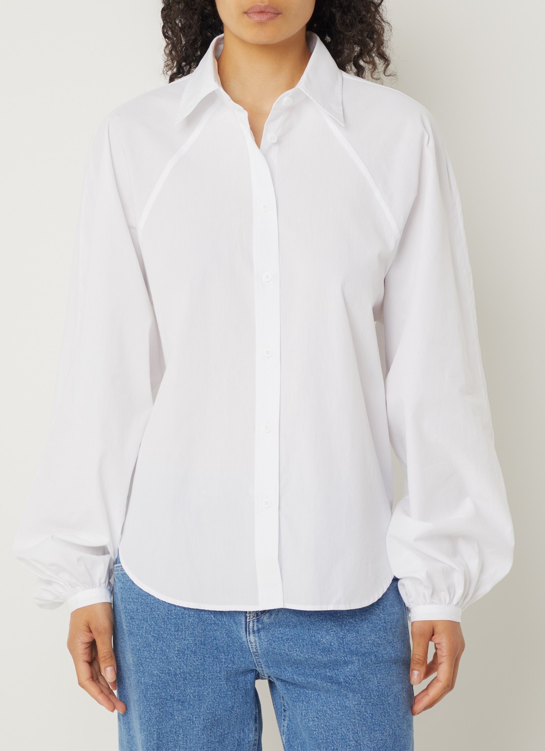 CLOSED Blouse met ballonmouw - detail wit