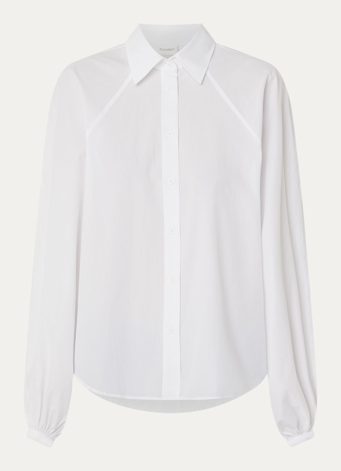 CLOSED Blouse met ballonmouw - voorkant 3 wit