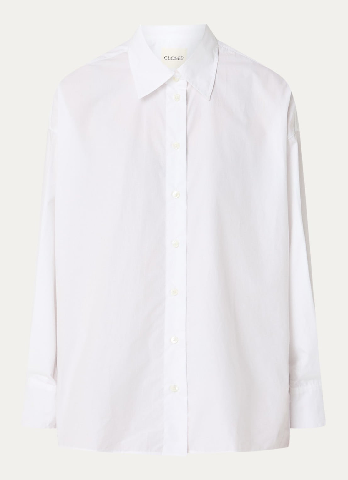 CLOSED Blouse met kraag - voorkant wit