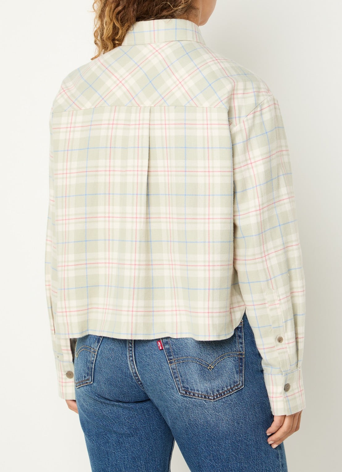 CLOSED Blouse met ruitdessin - achterkant 3 lichtgroen