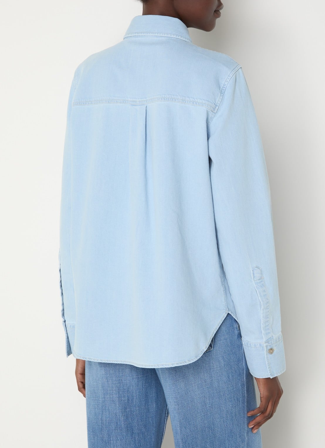 CLOSED Blouse van chambray  - achterkant lichtblauw