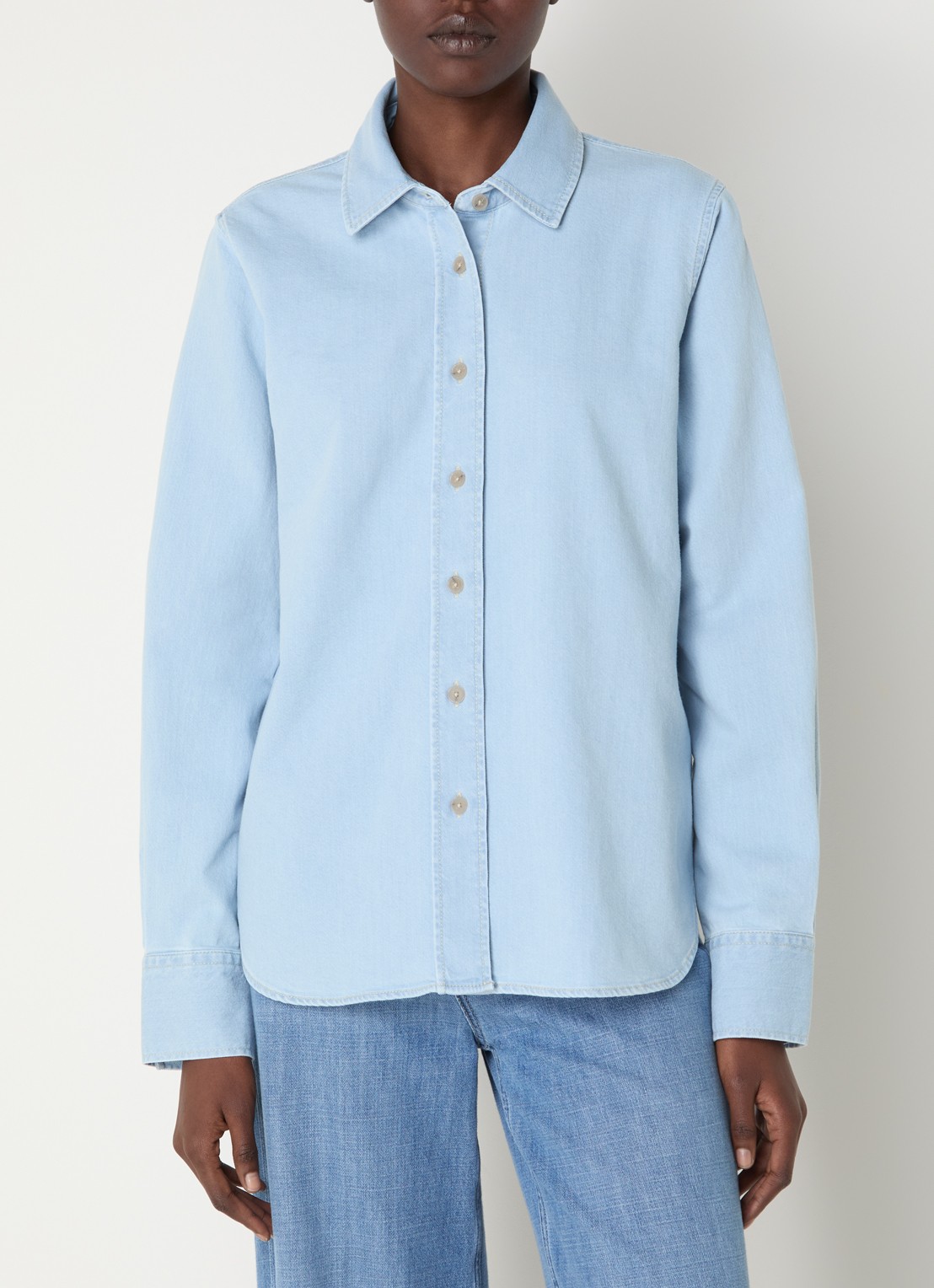 CLOSED Blouse van chambray  - detail 4 lichtblauw