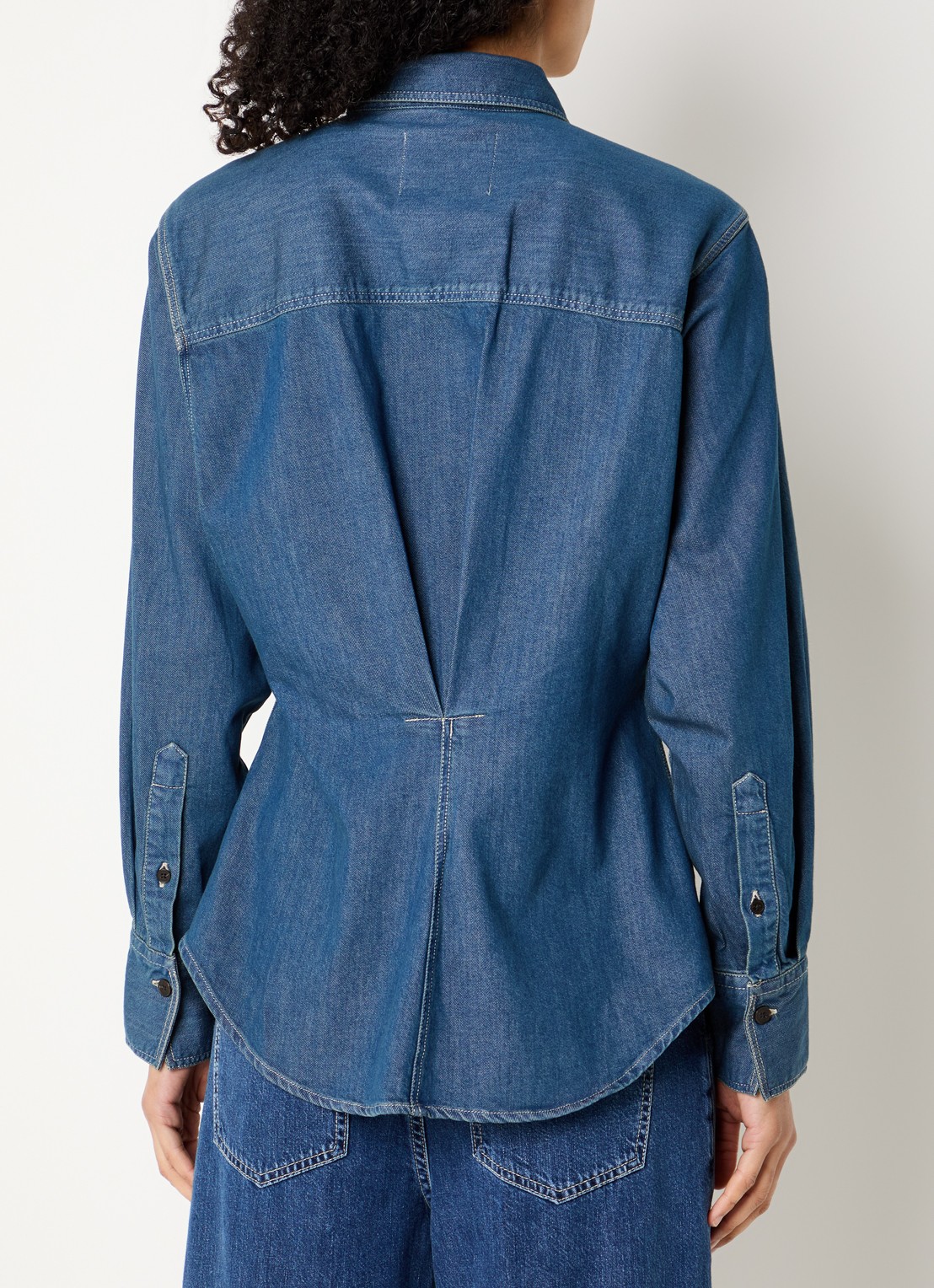 CLOSED Blouse van chambray - achterkant 2 indigo