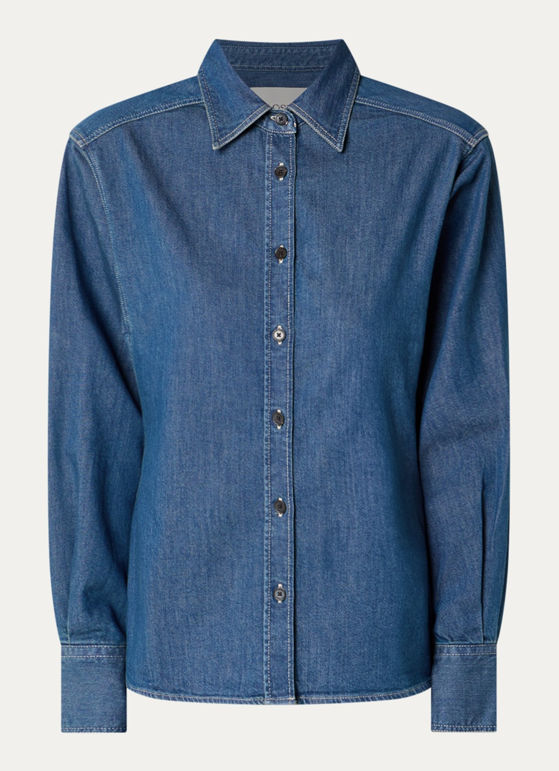 CLOSED Blouse van chambray - voorkant 3 indigo