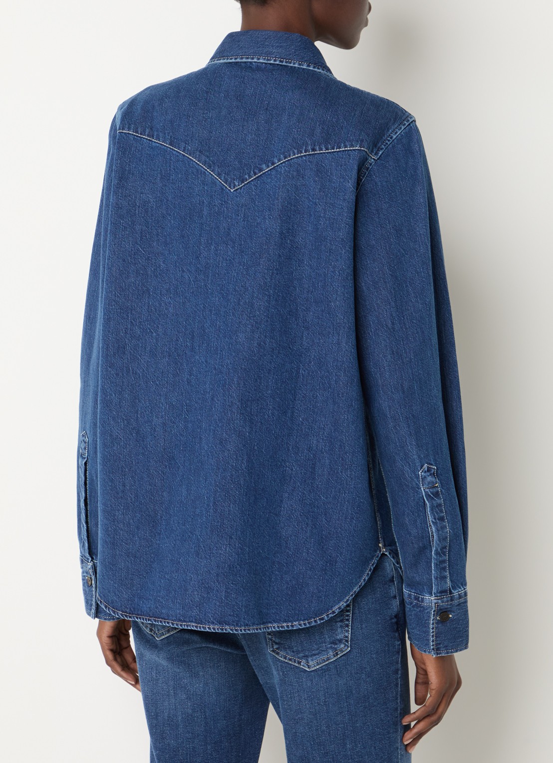 CLOSED Blouse van denim met kraag - achterkant 4 indigo
