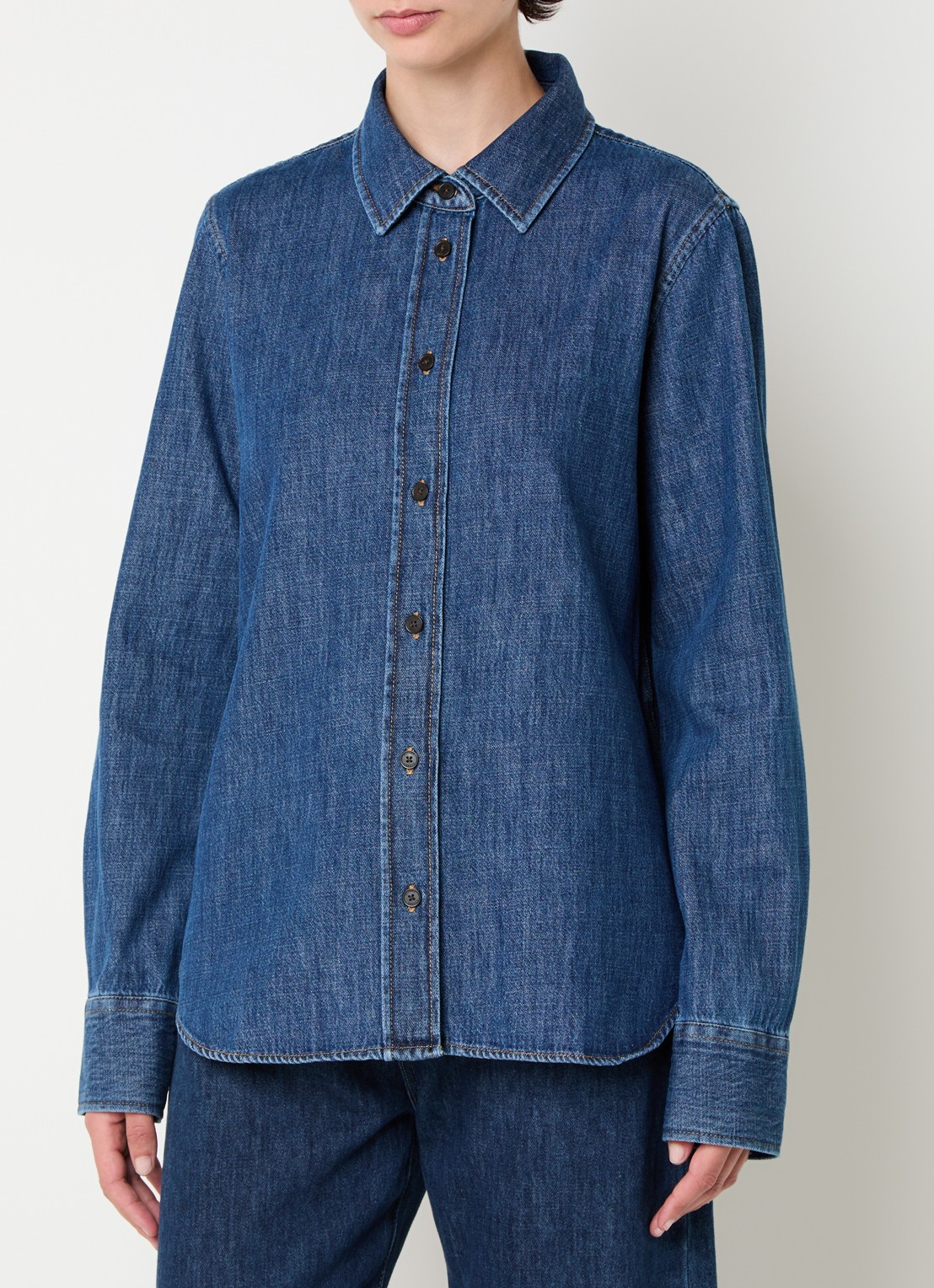 CLOSED Blouse van denim - achterkant 4 indigo