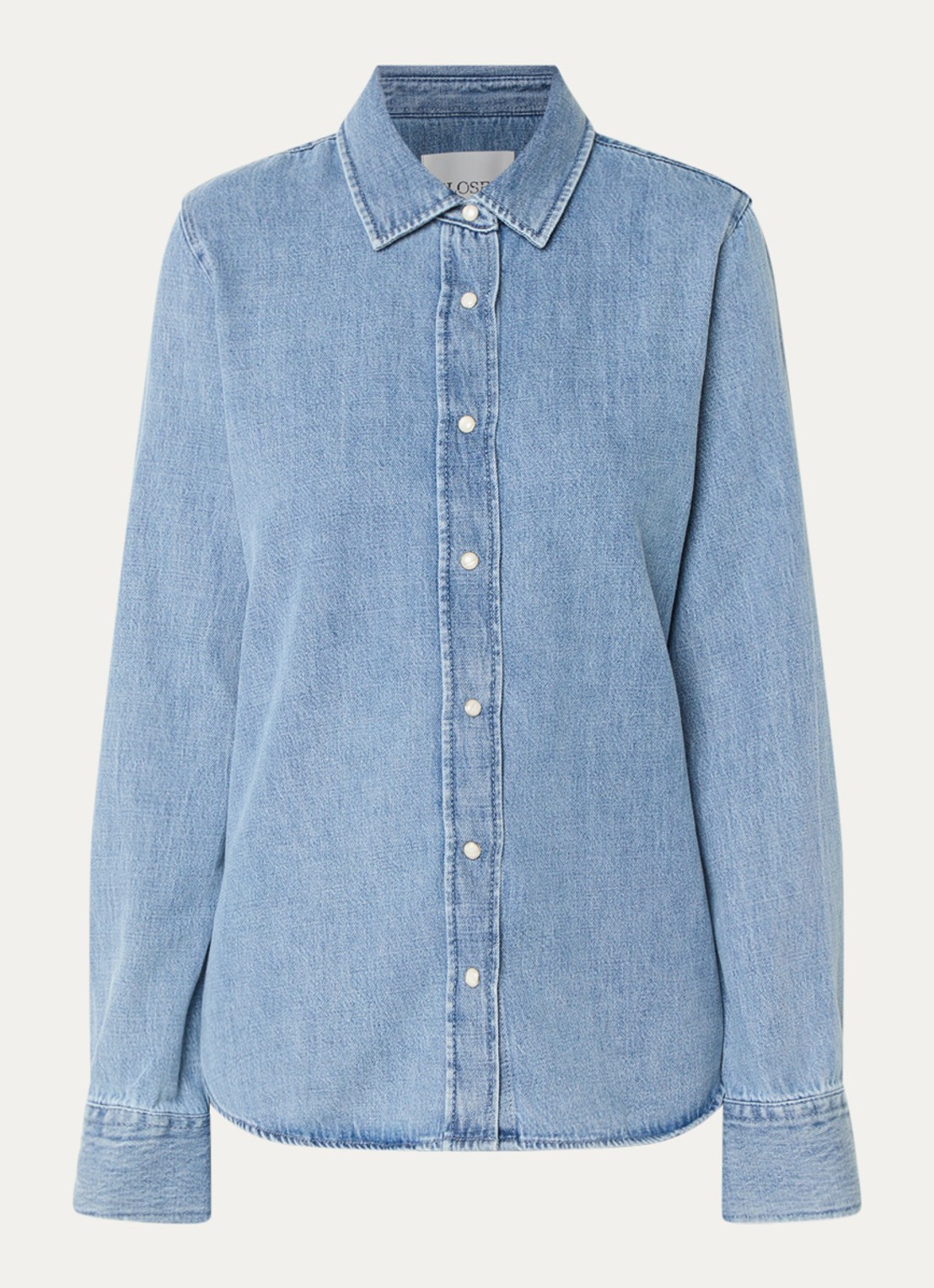 CLOSED Blouse van denim - voorkant 3 indigo