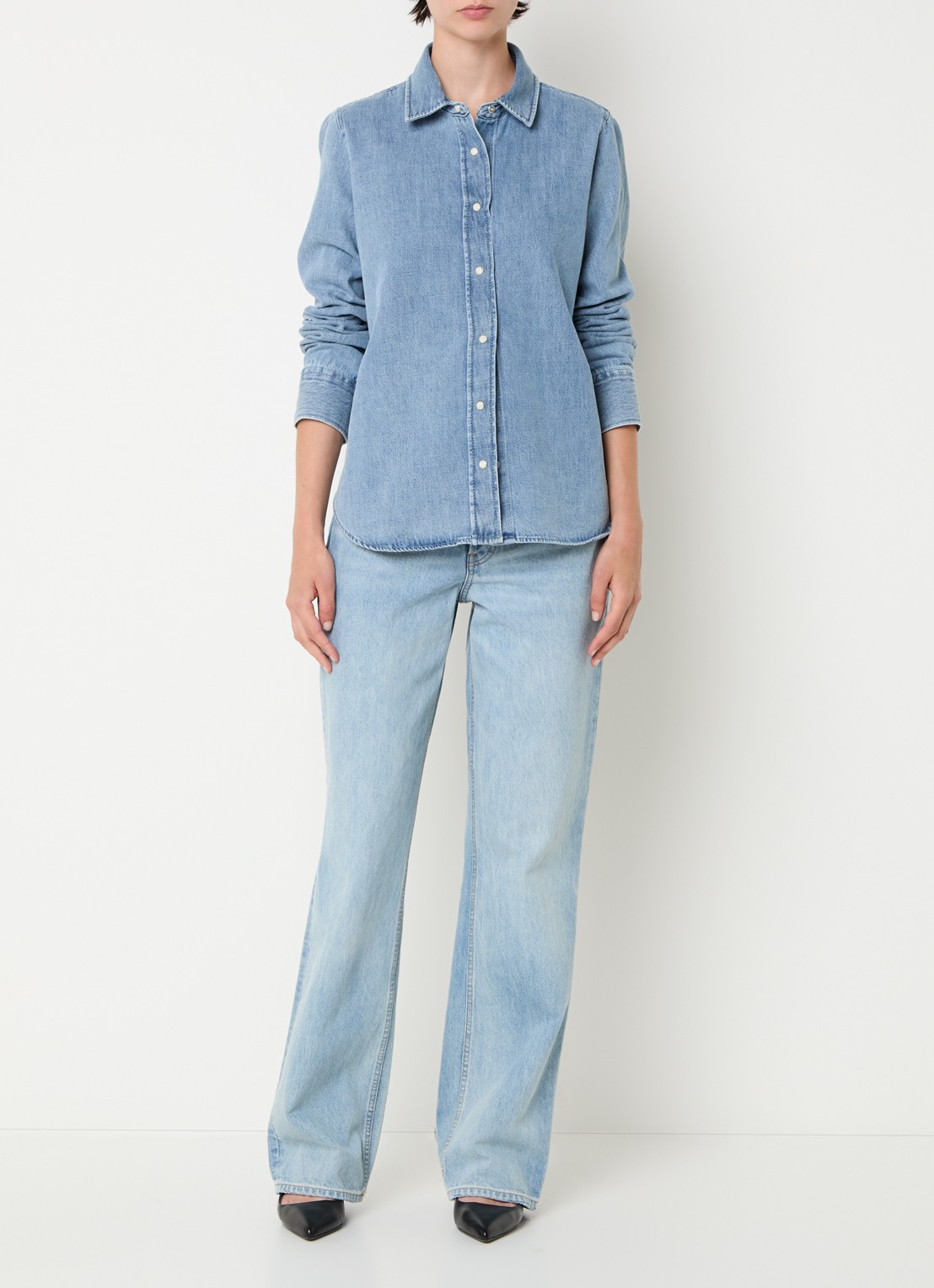 CLOSED Blouse van denim - voorkant 4 indigo
