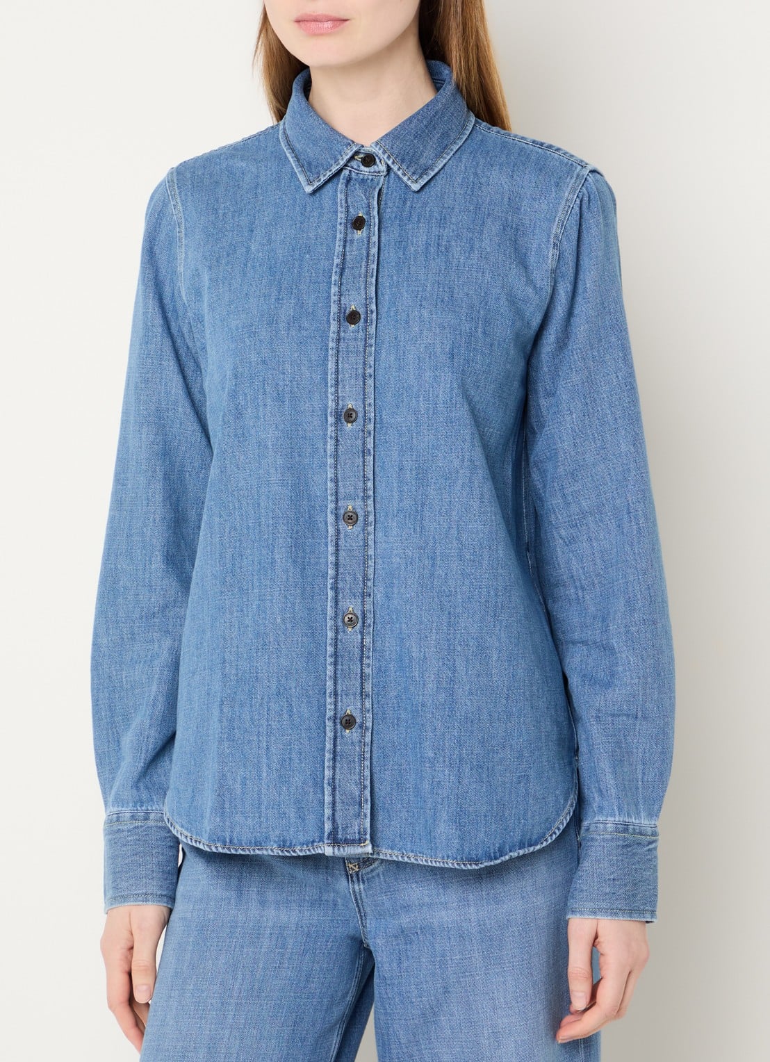 CLOSED Blouse van denim - detail 2 blauw