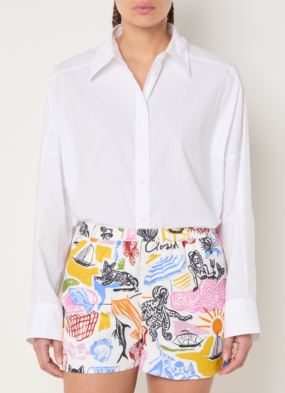 CLOSED Blouse van katoen - detail 4 wit