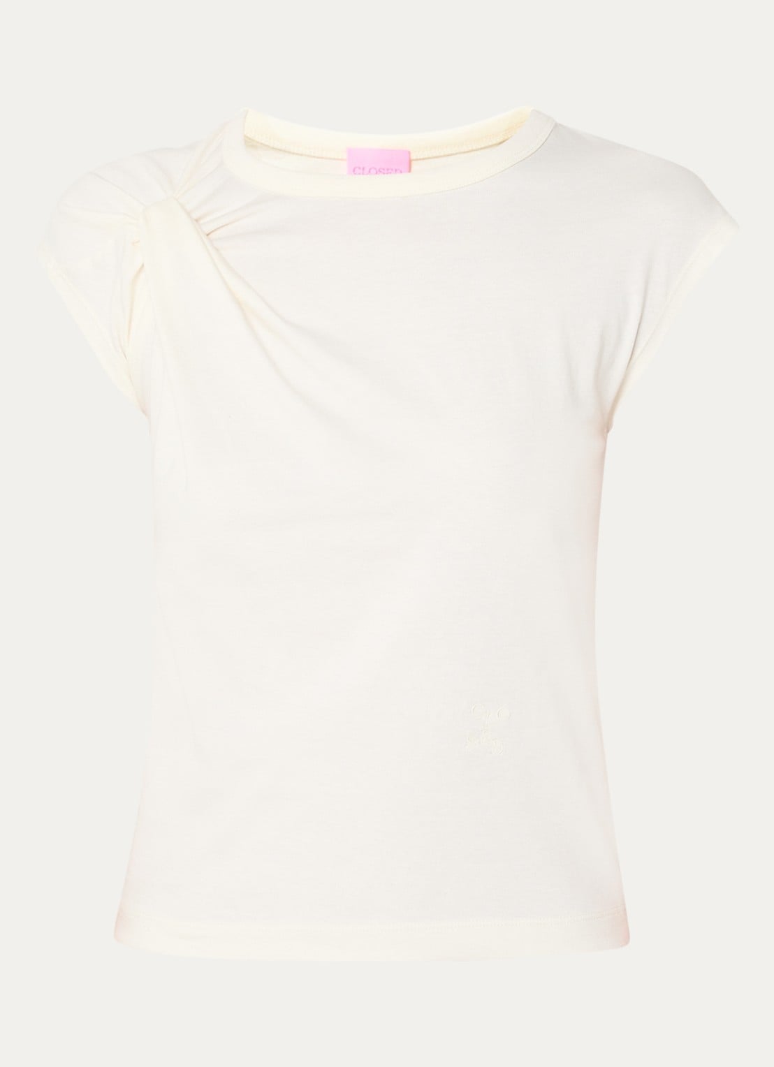CLOSED Bow T-shirt met stretch - voorkant 2 creme