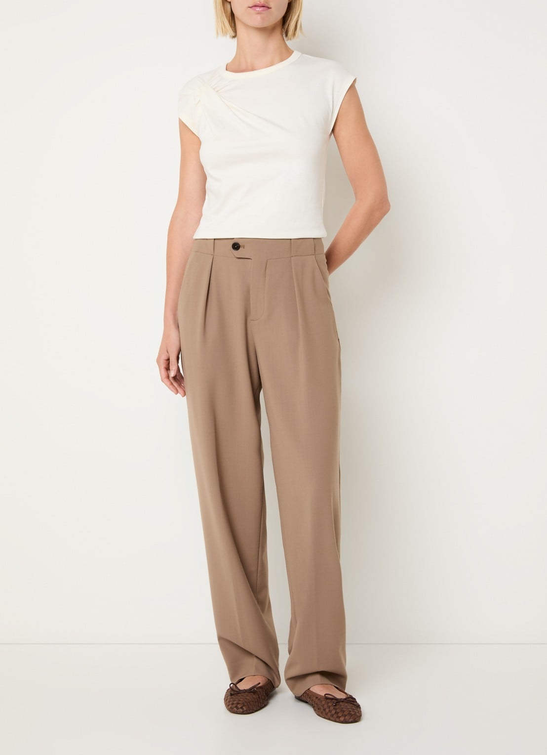 CLOSED Bow T-shirt met stretch - voorkant 3 creme