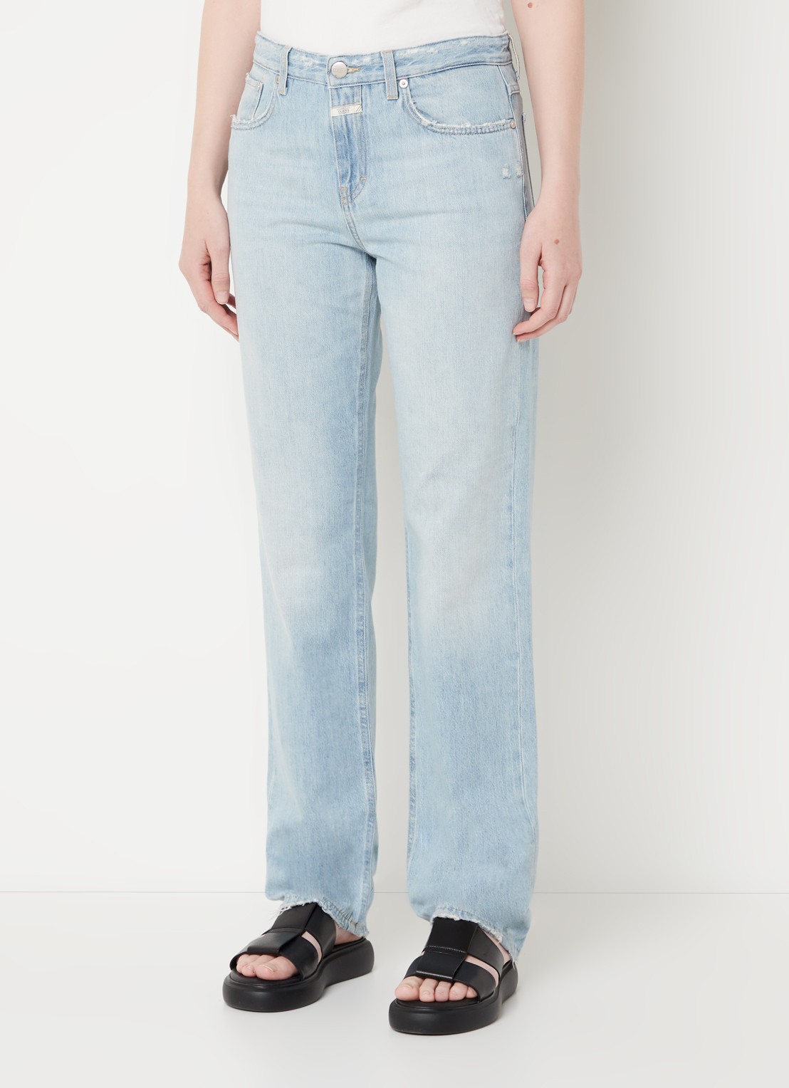 CLOSED Briston mid waist straight leg jeans met lichte wassing - detail 3 indigo
