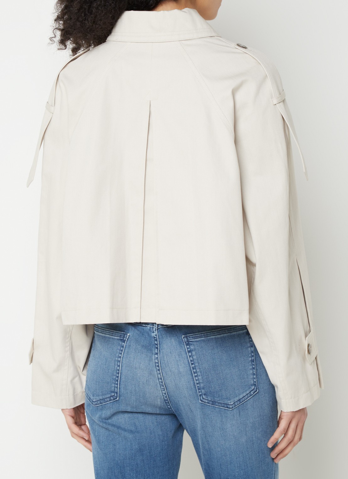 CLOSED Cropped double-breasted  trenchcoat met plooidetail - achterkant 3 gebroken wit
