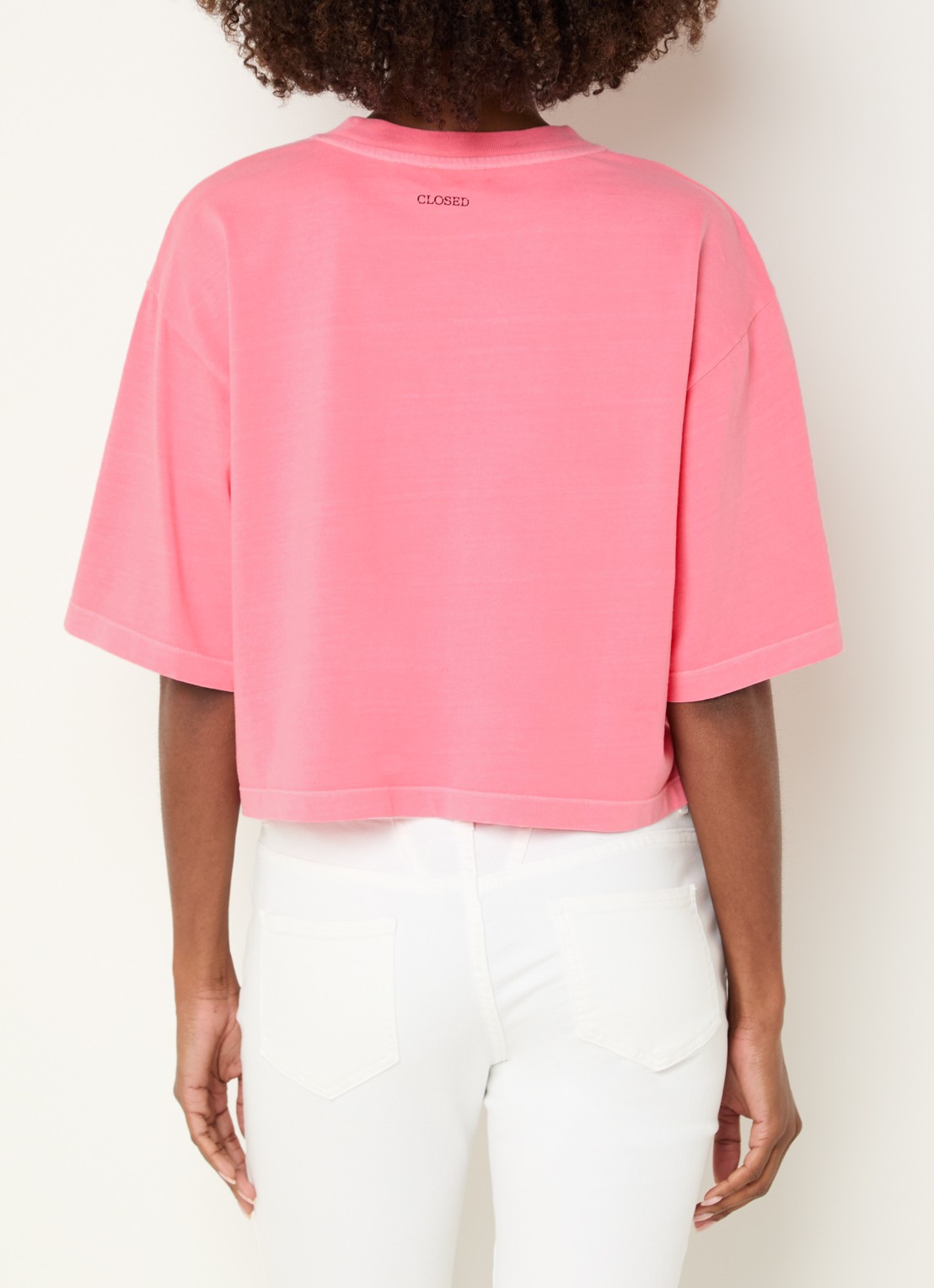 CLOSED Cropped T-shirt met print - achterkant roze