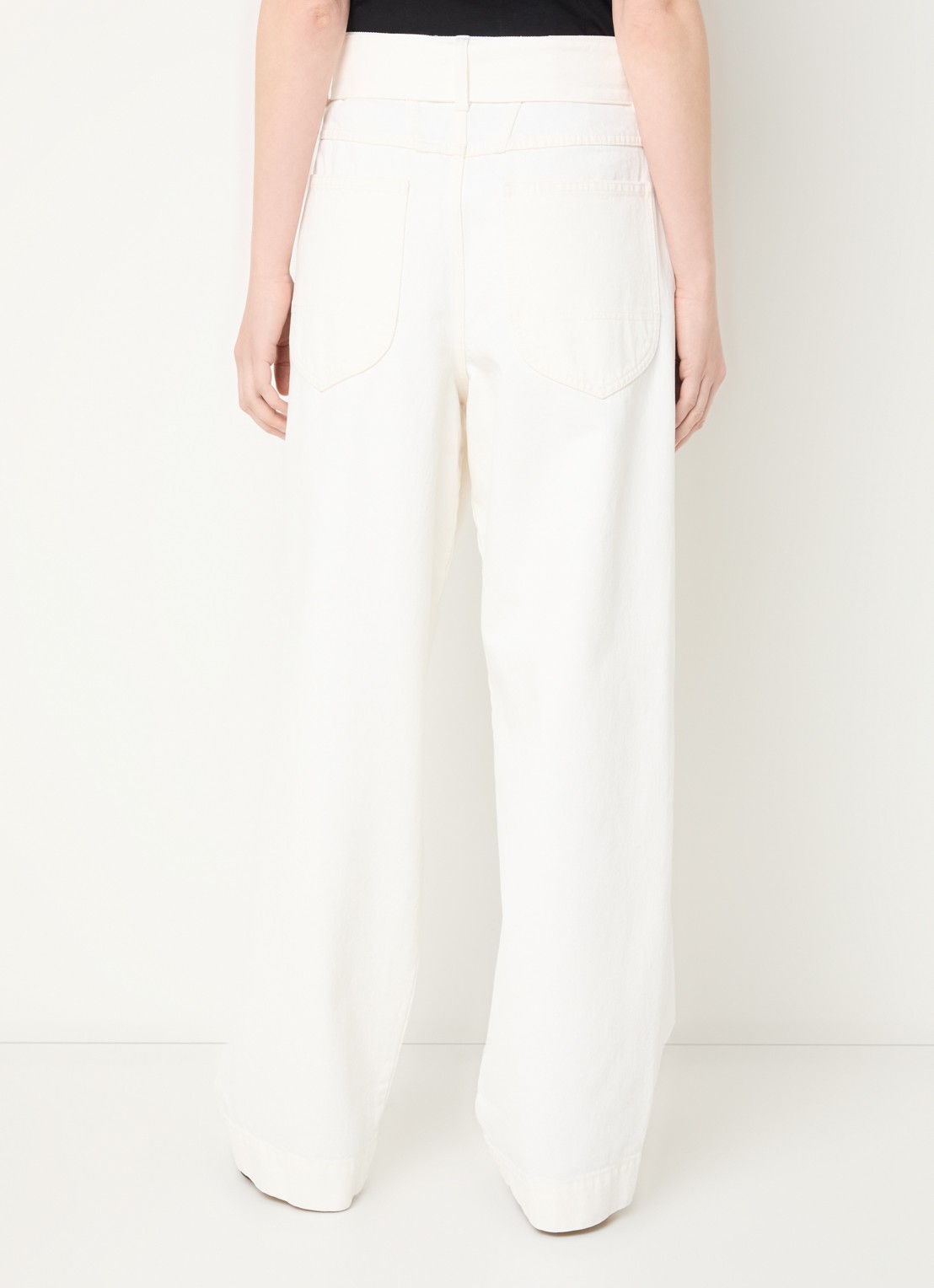 CLOSED Deni-X high waist loose fit jeans met ceintuur - achterkant 4 ivoor