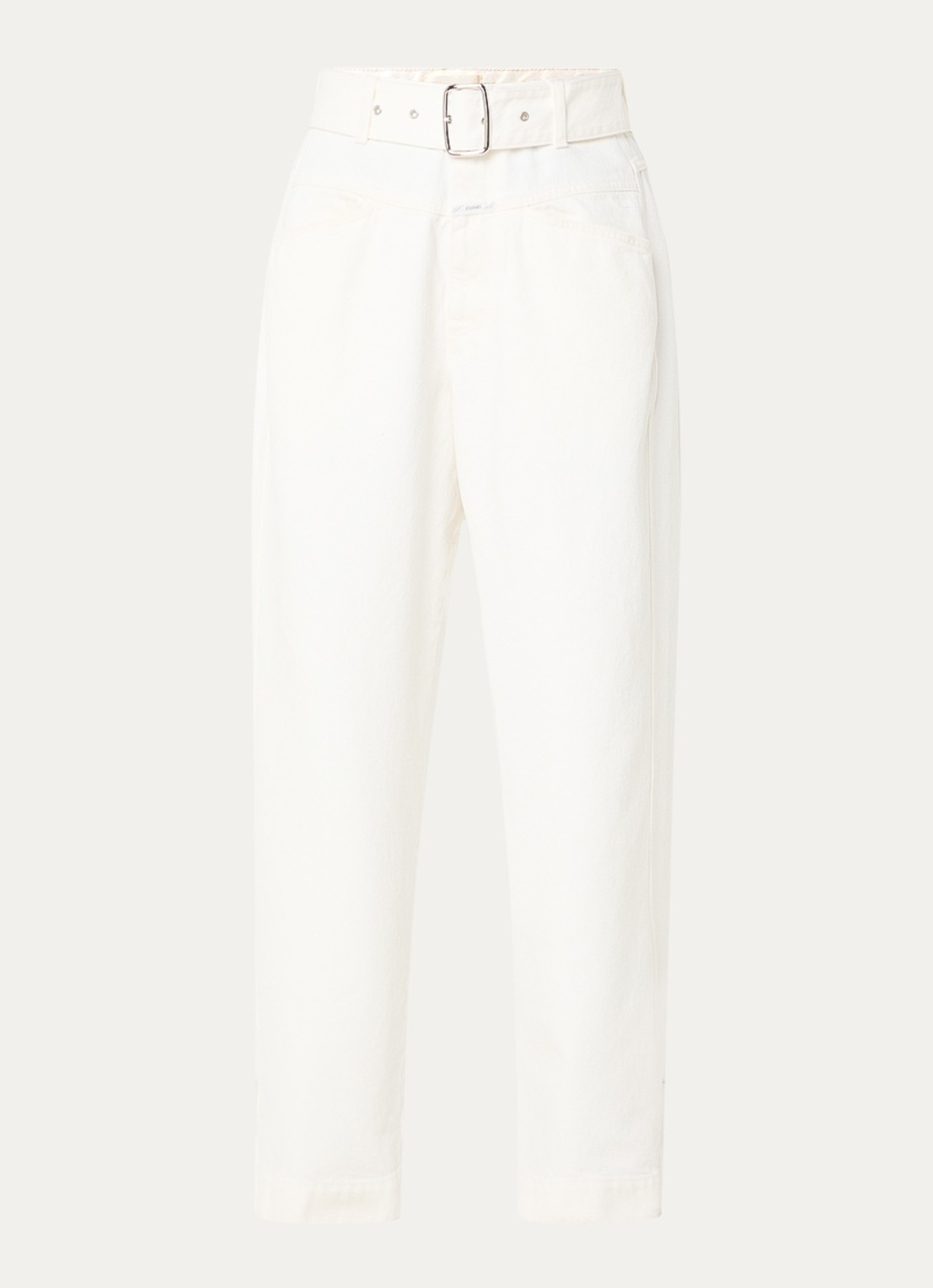 CLOSED Deni-X high waist loose fit jeans met ceintuur - voorkant ivoor