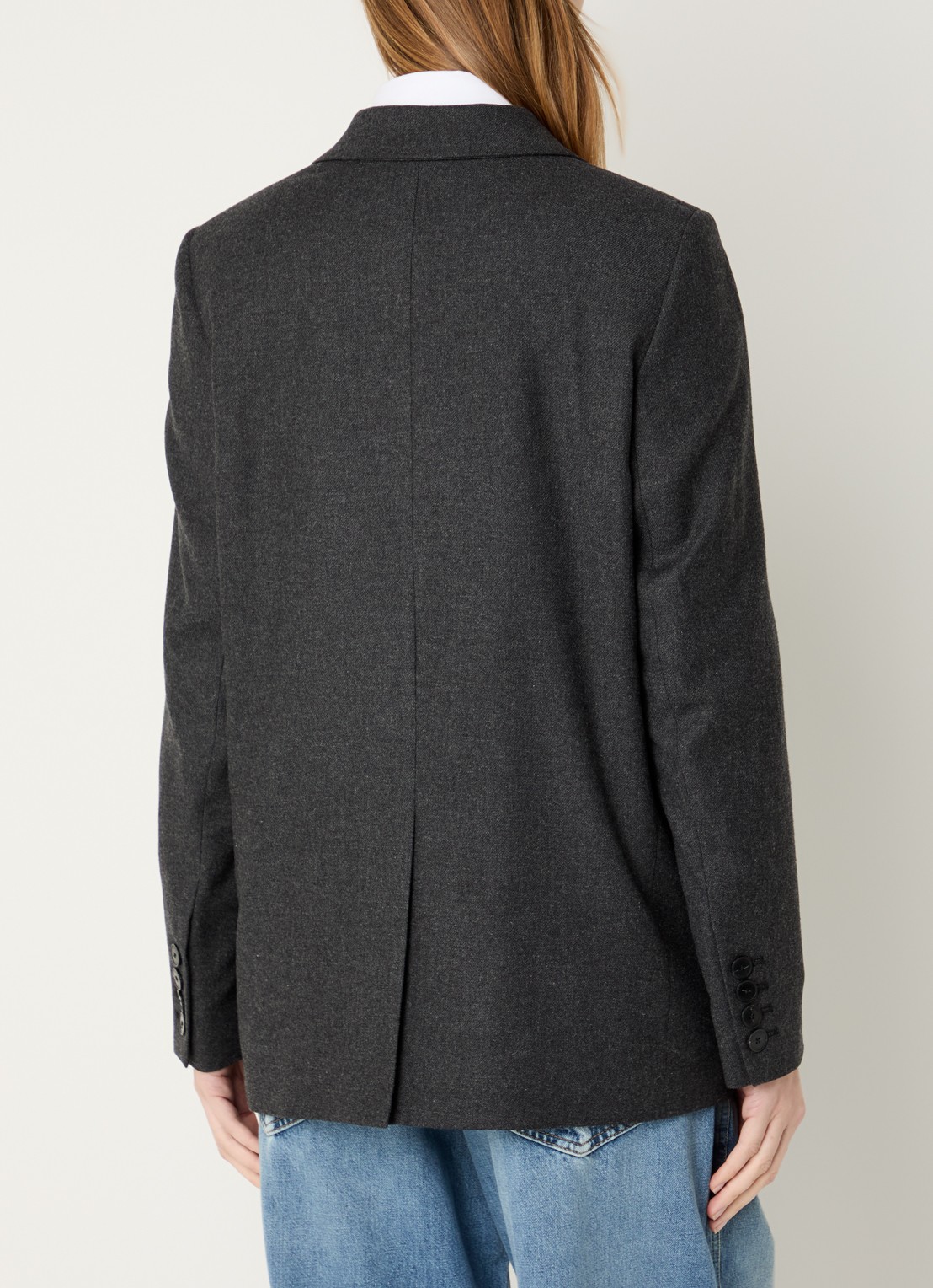 CLOSED Double-breasted blazer in wolblend - achterkant 4 antraciet