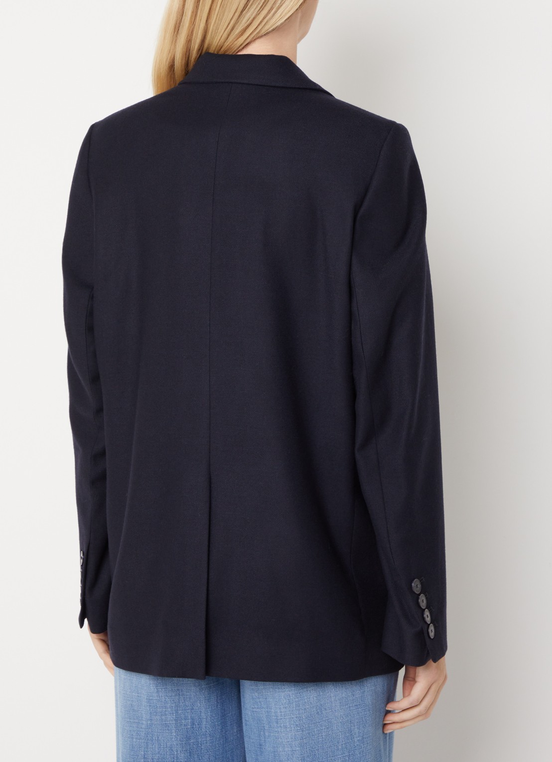 CLOSED Double-breasted blazer in wolblend - achterkant 2 donkerblauw