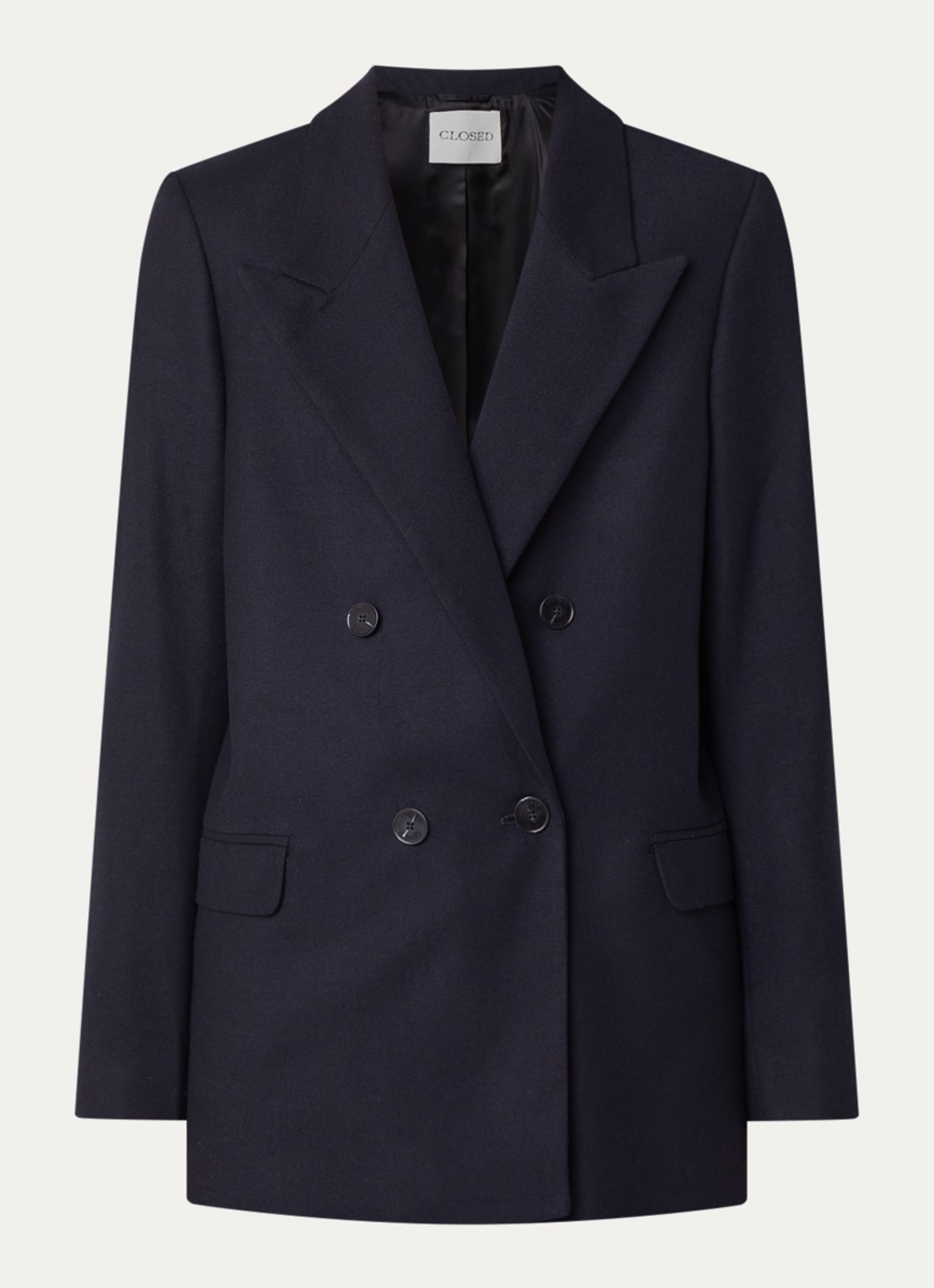 CLOSED Double-breasted blazer in wolblend - voorkant 3 donkerblauw