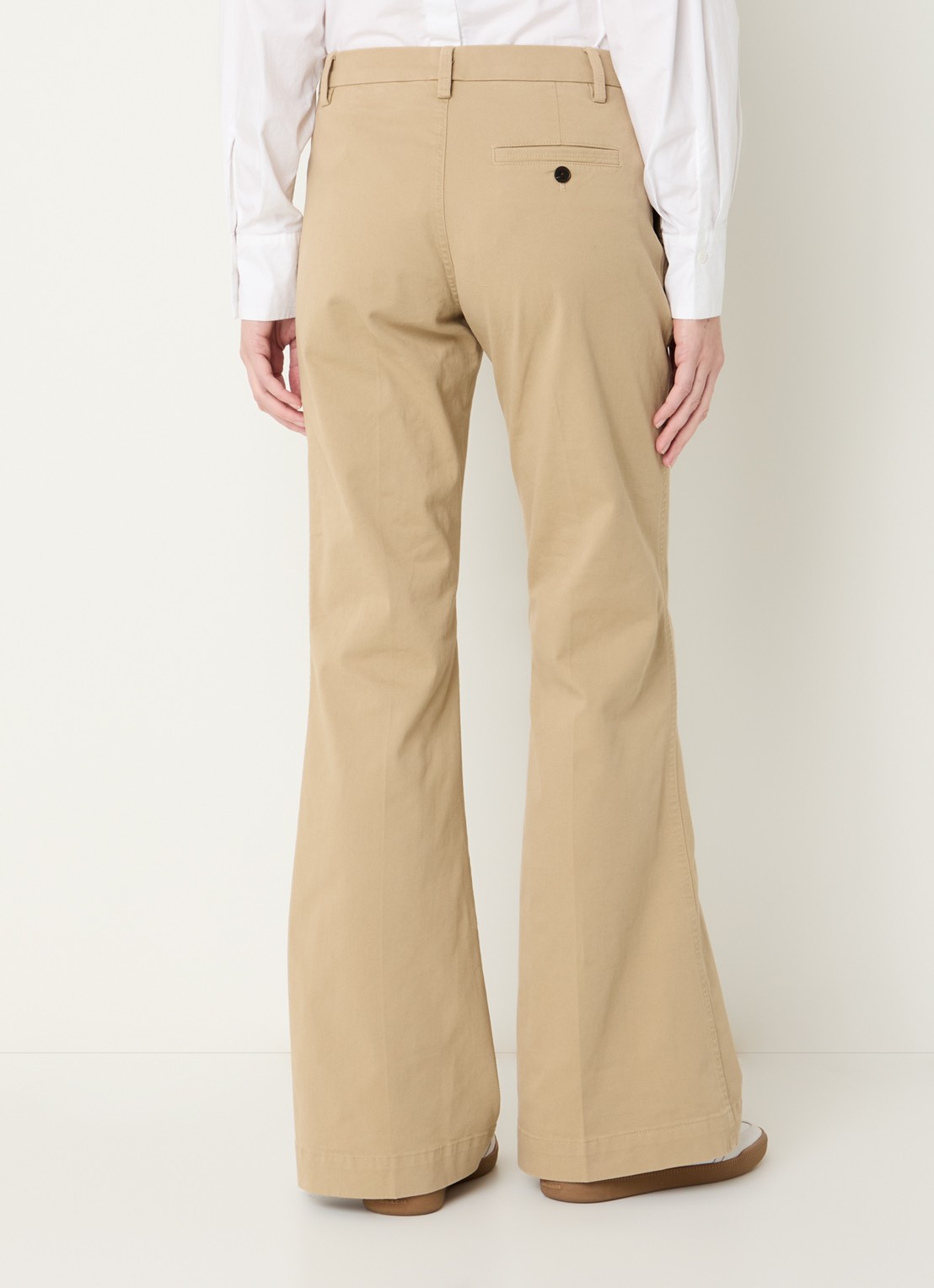CLOSED Felise mid waist flared fit broek met persplooi - achterkant 4 khaki