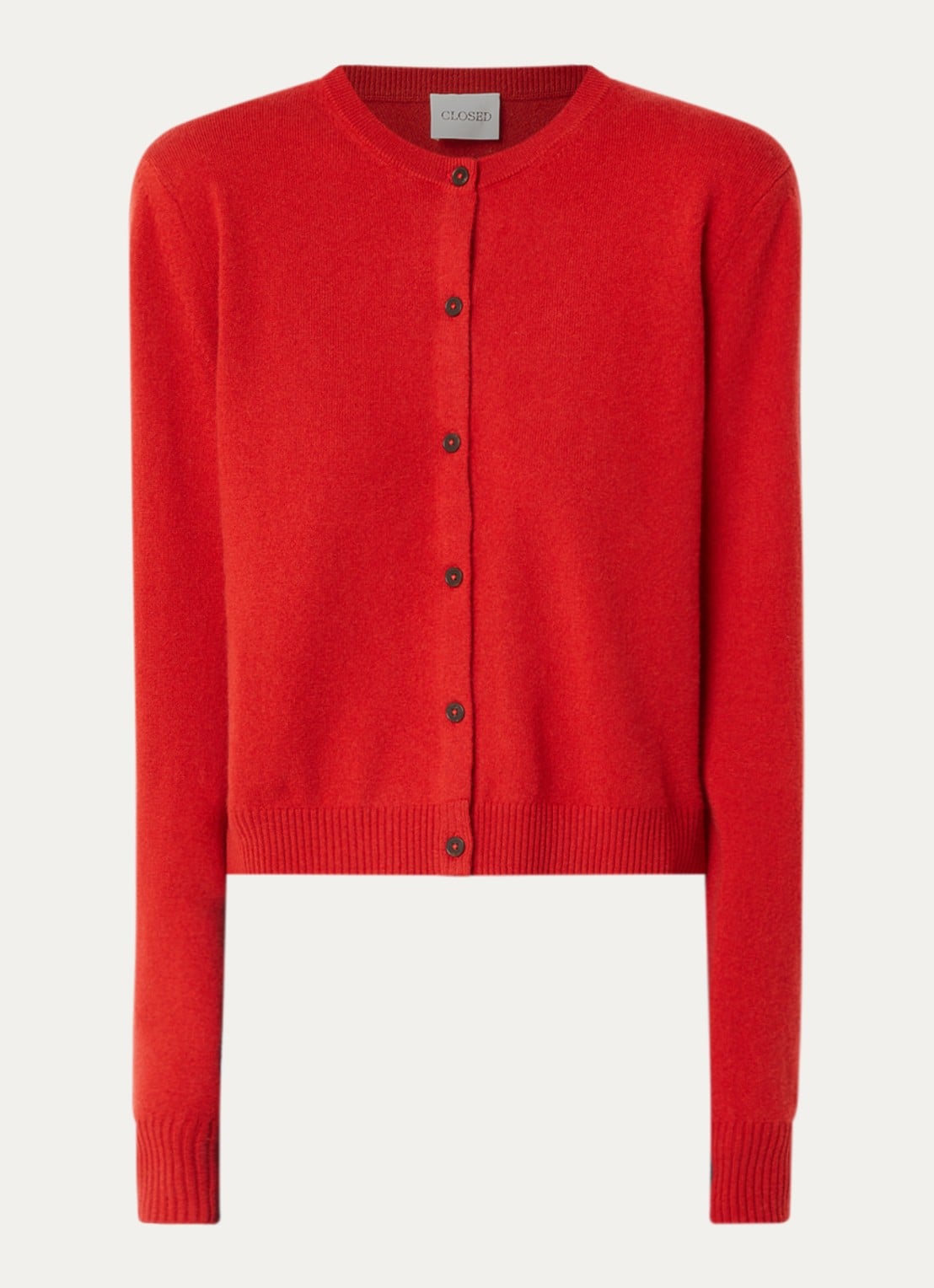 CLOSED Fijngebreide pullover in kasjmierblend - voorkant 3 rood