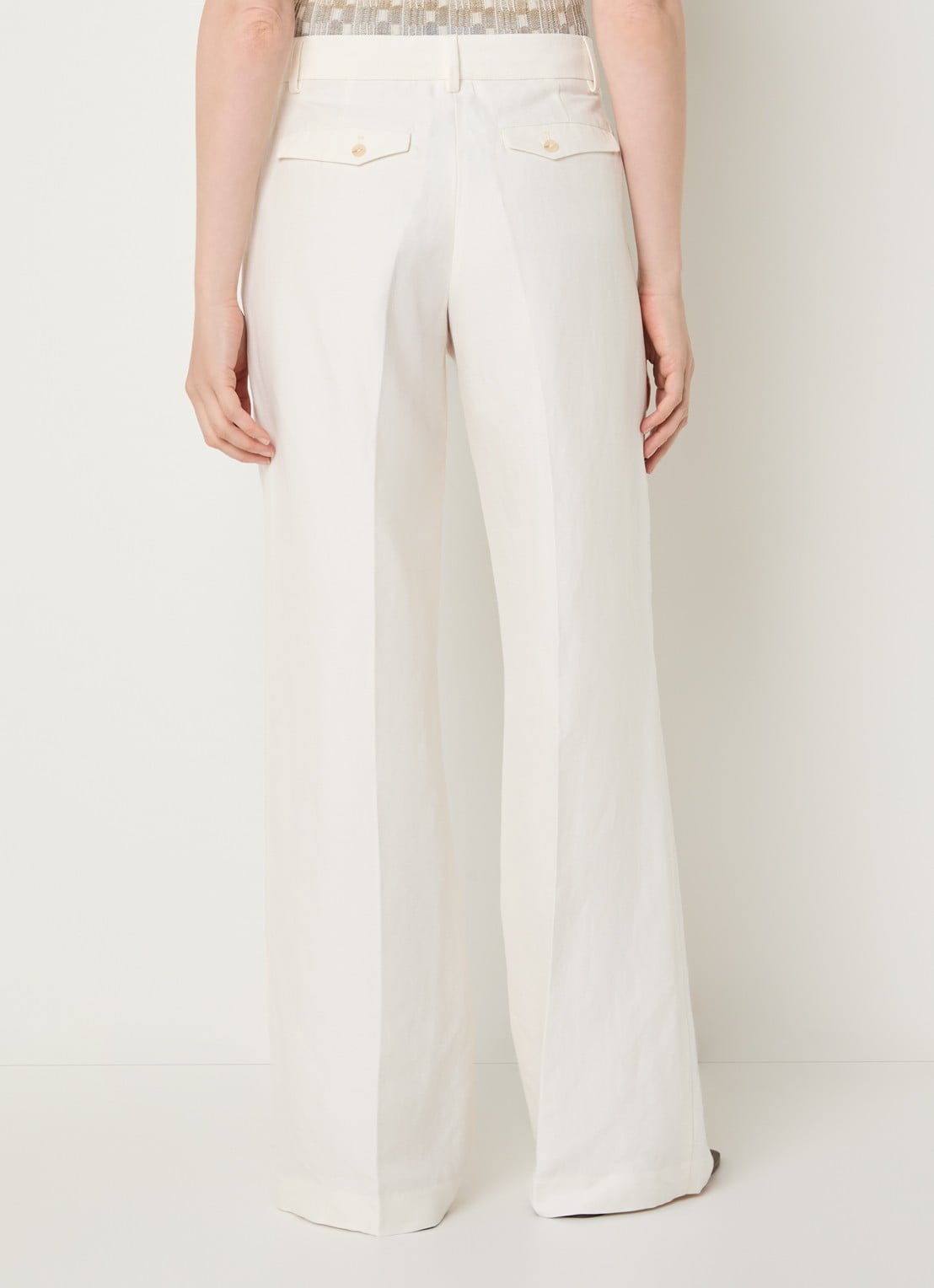 CLOSED Flye high waist straight fit broek met steekzakken - achterkant gebroken wit