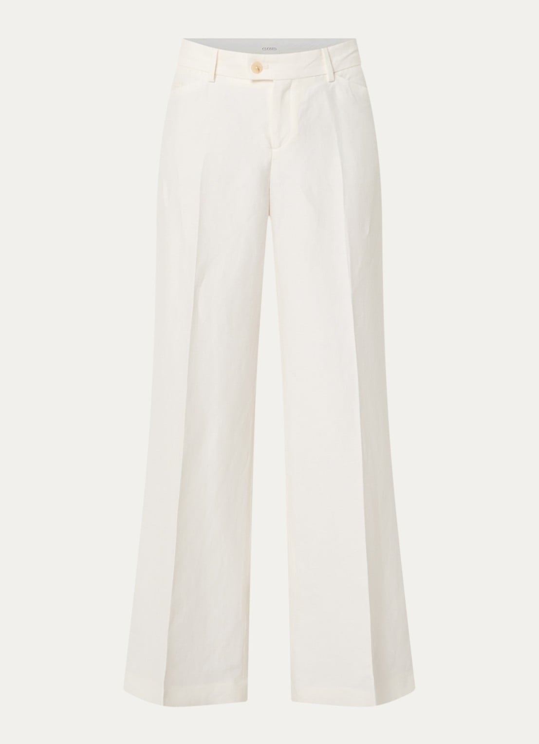 CLOSED Flye high waist straight fit broek met steekzakken - voorkant 4 gebroken wit