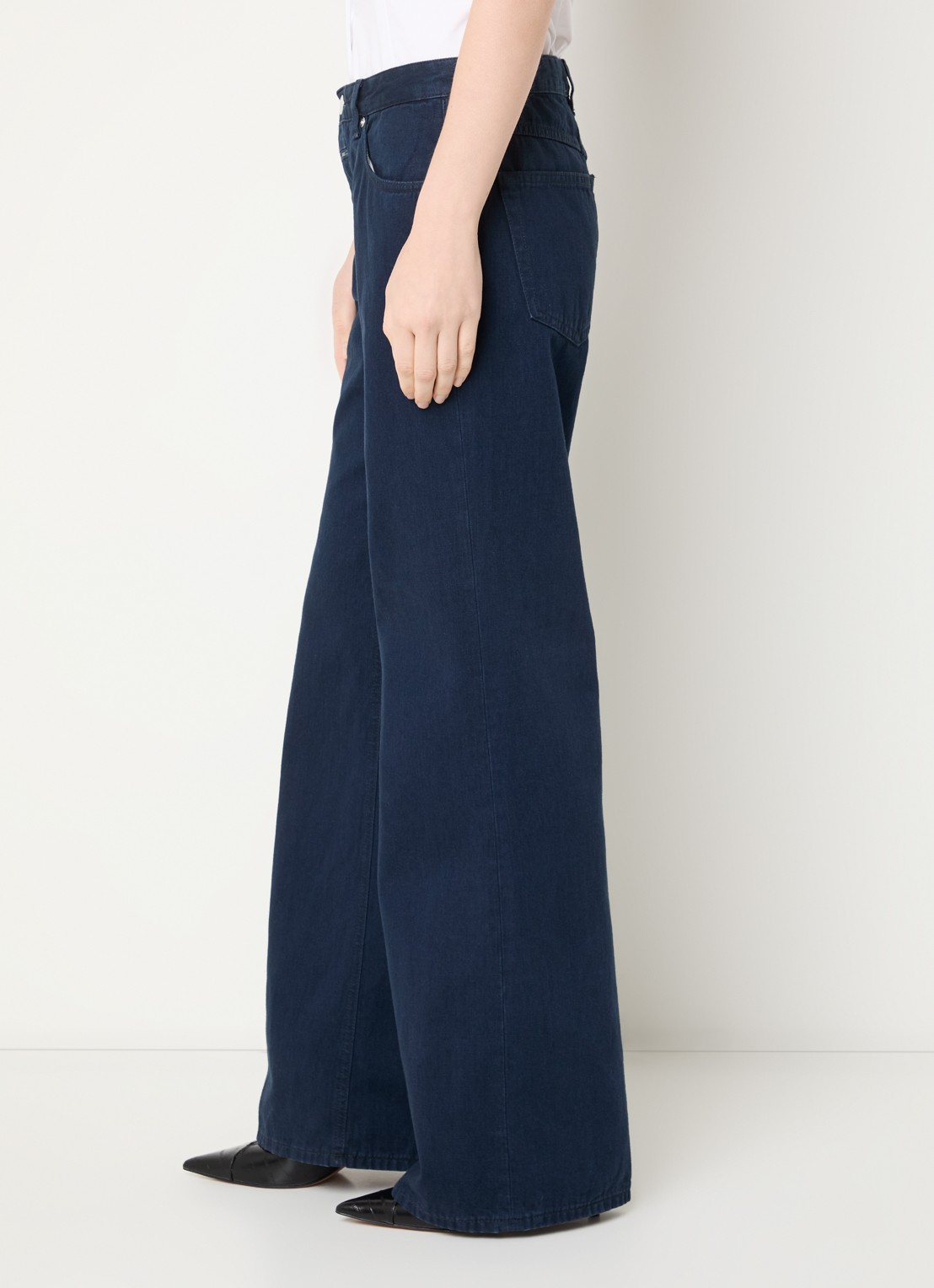 CLOSED Gillan high waist flared jeans met donkere wassing - detail 2 indigo